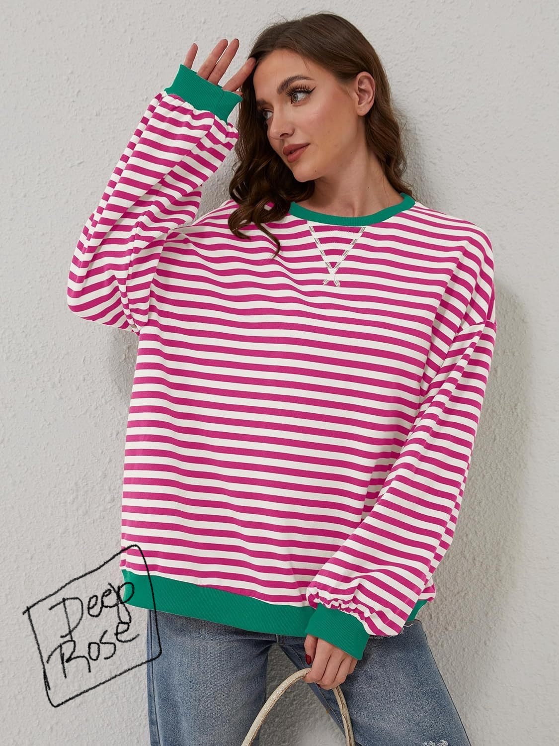 12 Colors- Lovelet Striped Sweatshirt