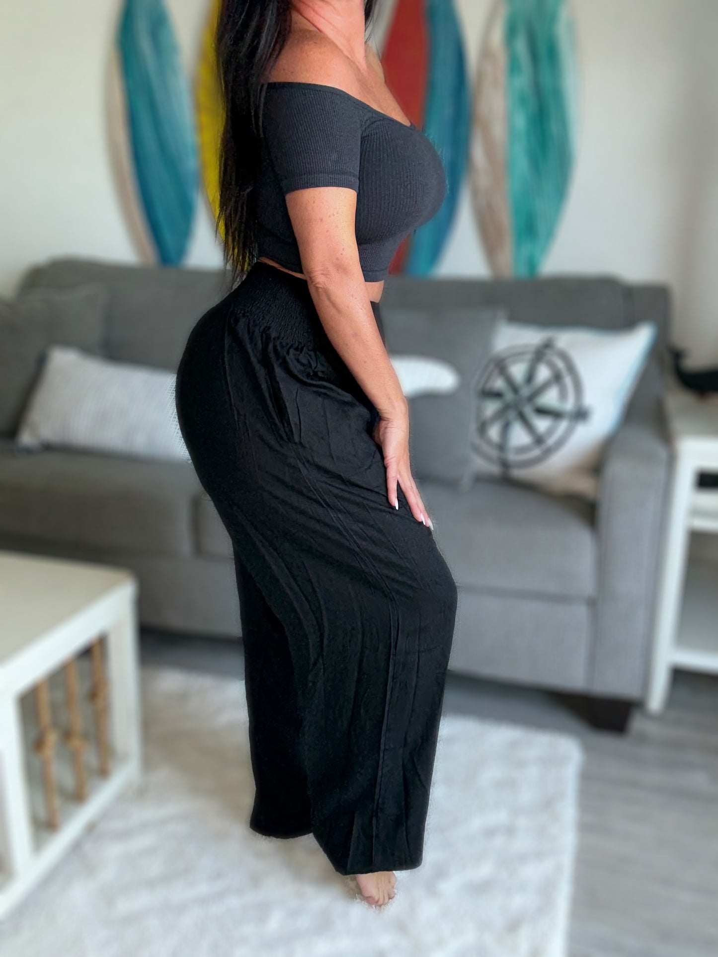 Mantras & Moonlight Harem Pants- Blackest Black 90209