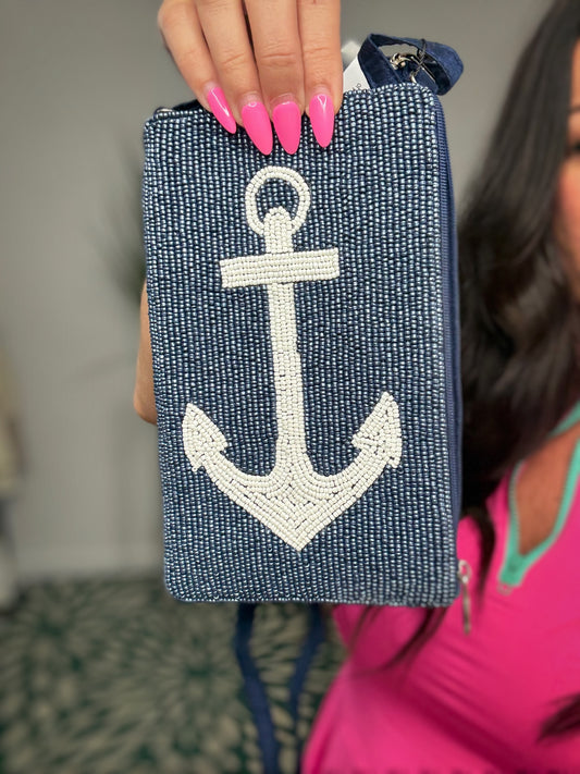 Anchored Down Beaded Crossbody Bag