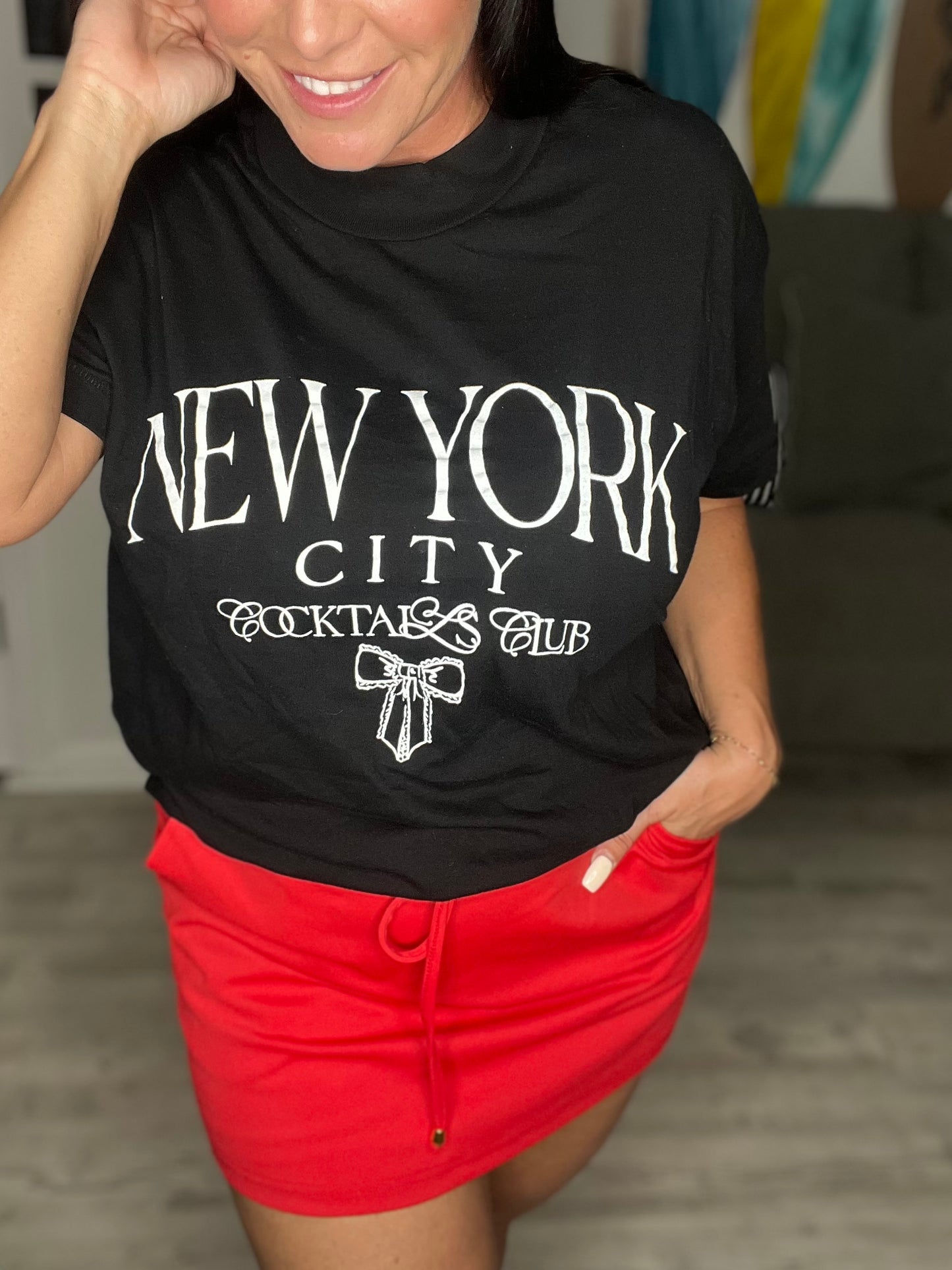 Cocktails Club High-Low Tee- NY