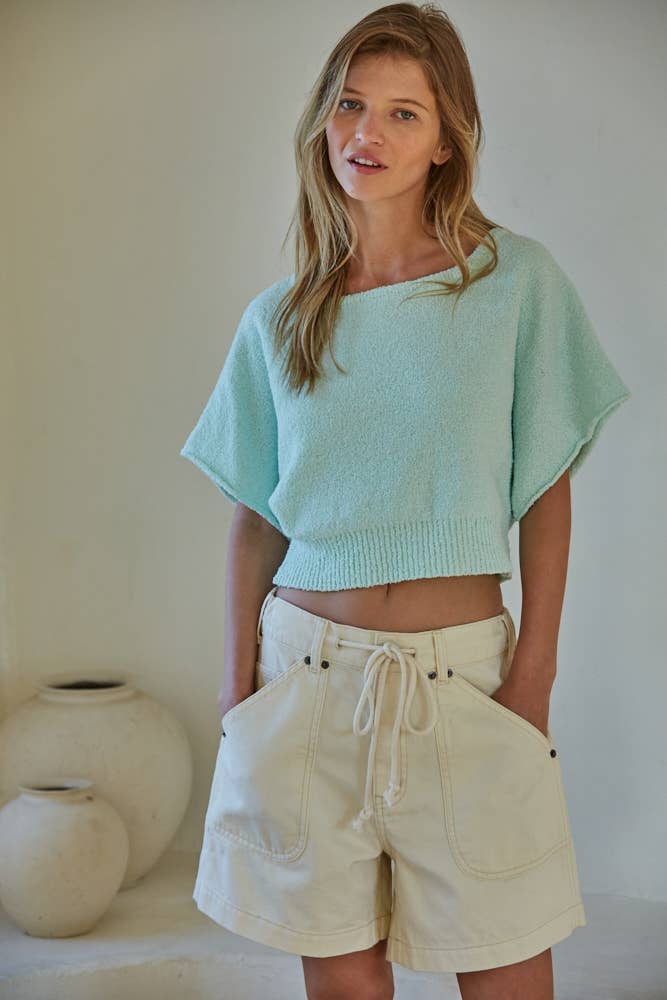 Knit Top- Light Mint W1766
