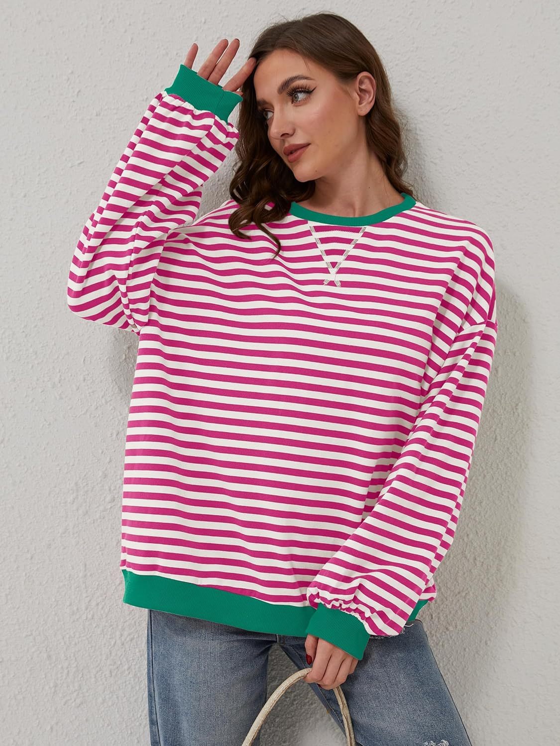 12 Colors- Lovelet Striped Sweatshirt