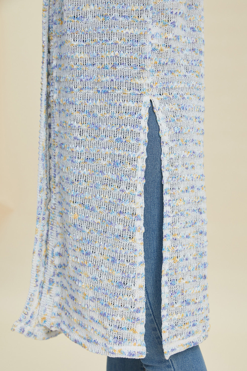 Open Front Longline Cardigan- 4 Colors (Multicolor, Blush, Black, White)