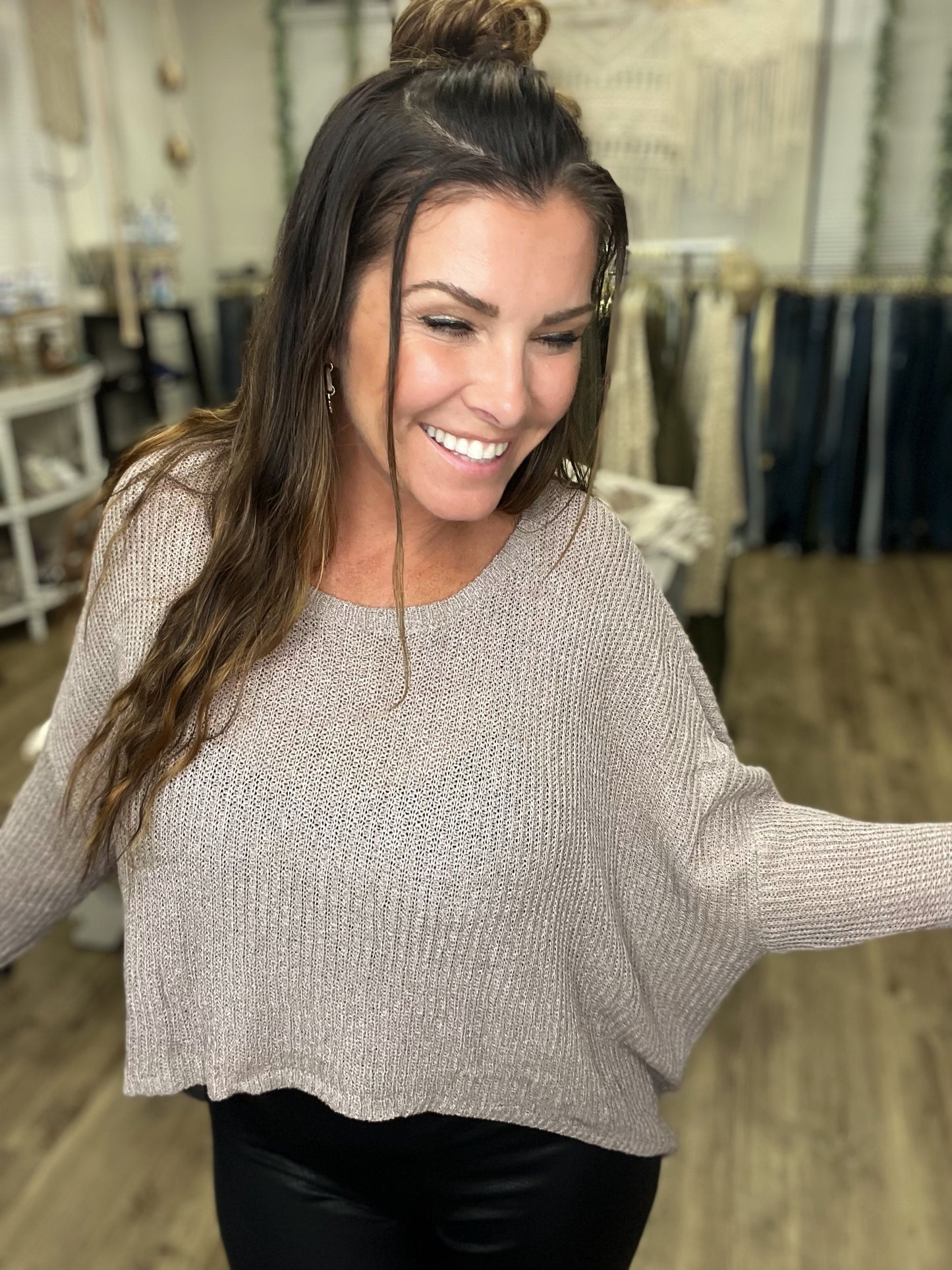 High-Low Honey Sweater- 3 Colors (Mocha, Moss, Strawberry)