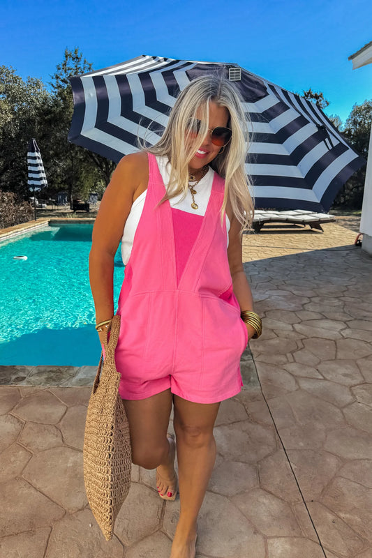 Beach Please Romper- Paradise Pink