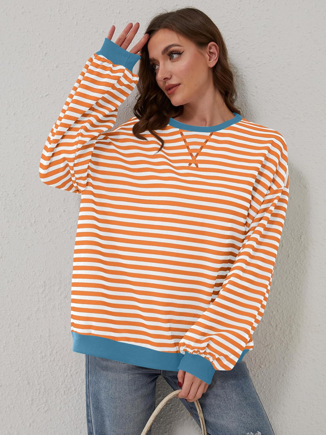 12 Colors- Lovelet Striped Sweatshirt