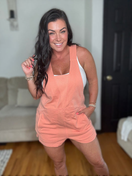 Beach Please Romper- Coral