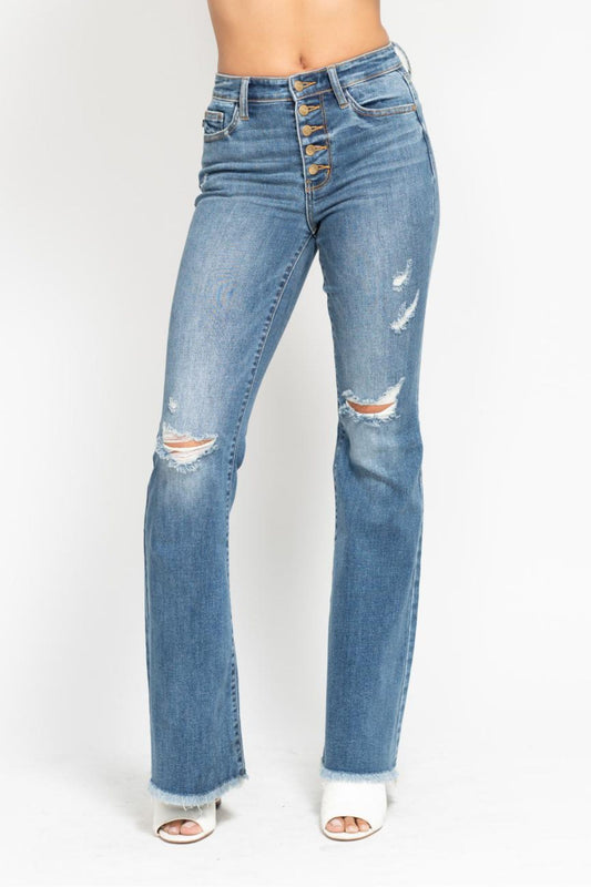 The Delila- Judy Blue Button Fly Bootcut Jeans