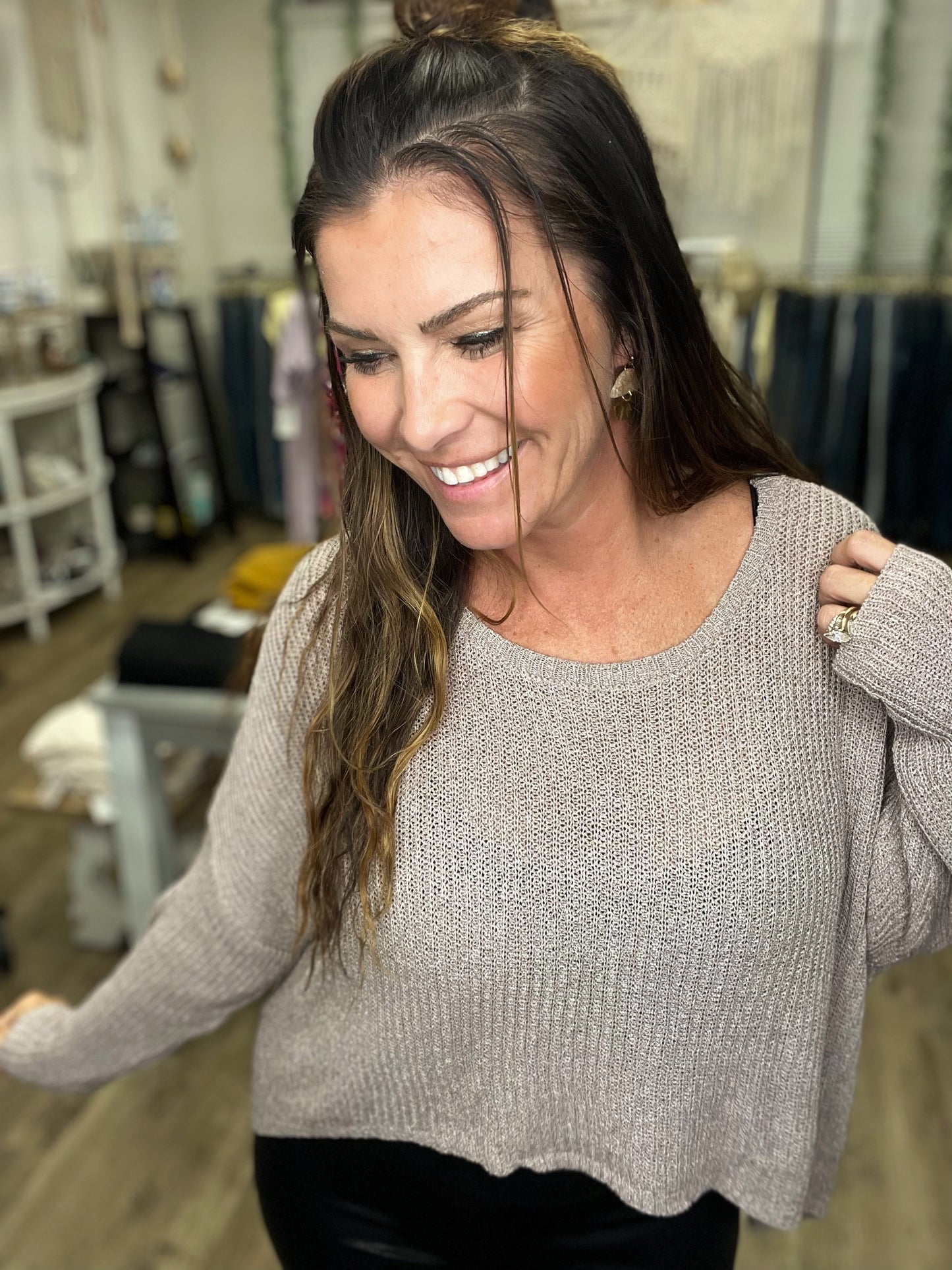 High-Low Honey Sweater- 3 Colors (Mocha, Moss, Strawberry)