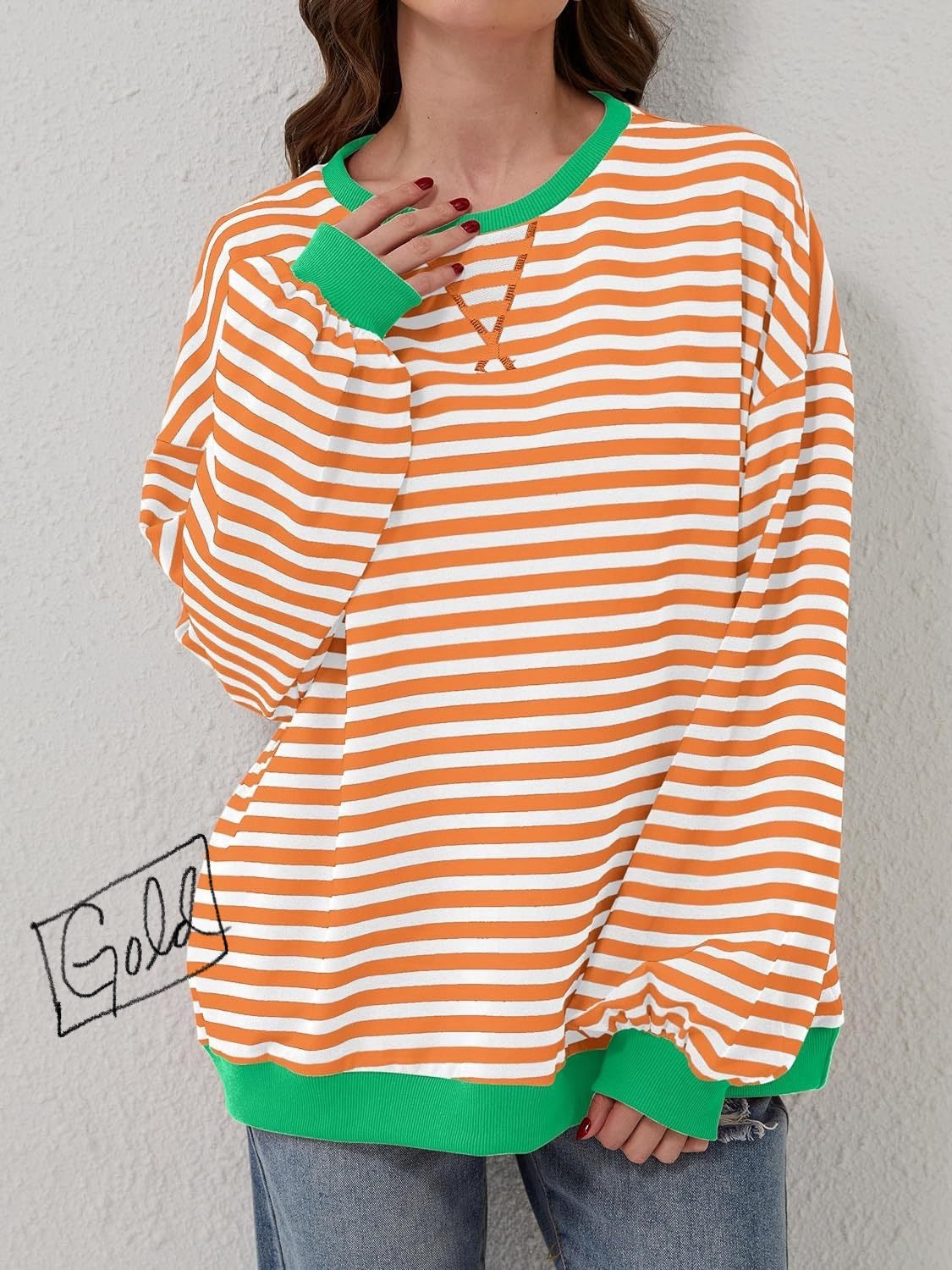 12 Colors- Lovelet Striped Sweatshirt
