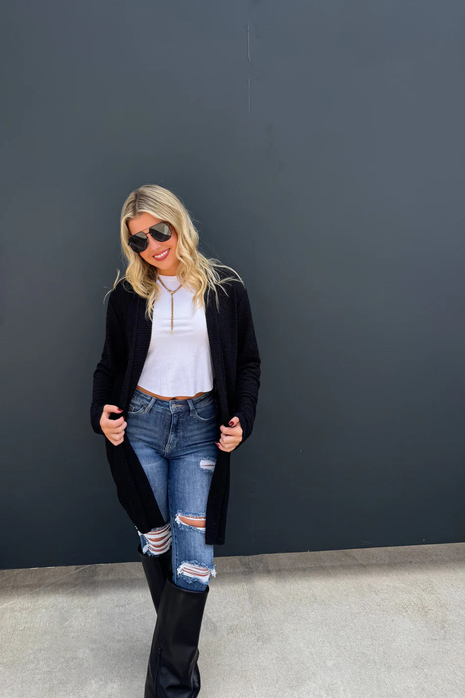 NEW Simple Life Cardigan- Bitchin Black