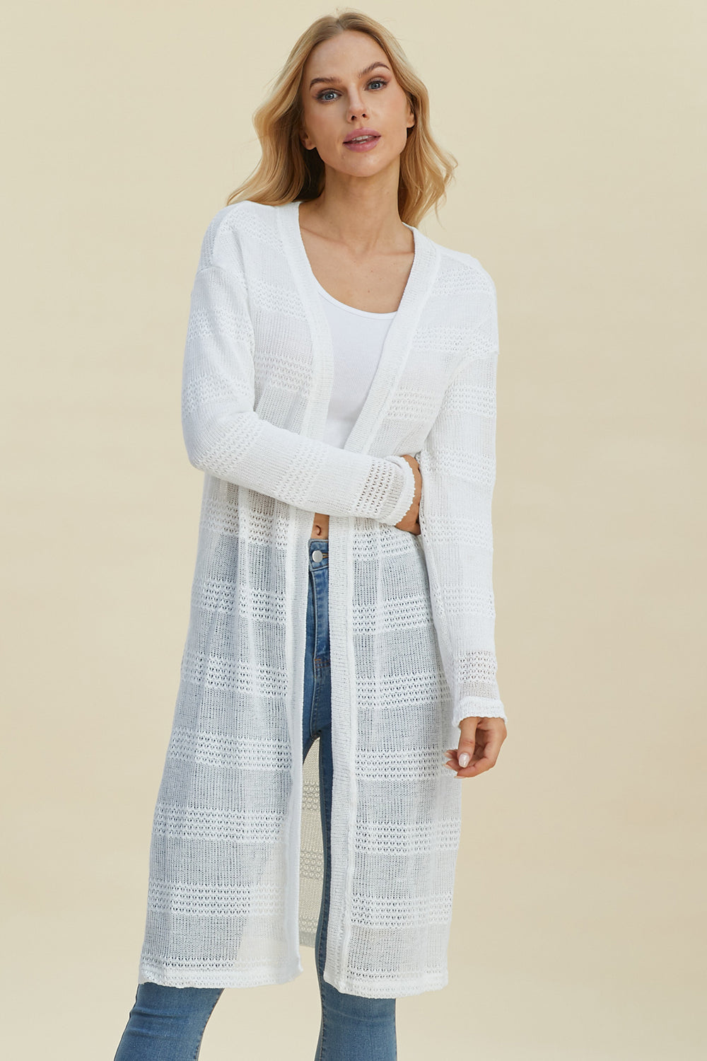 Open Front Longline Cardigan- 4 Colors (Multicolor, Blush, Black, White)