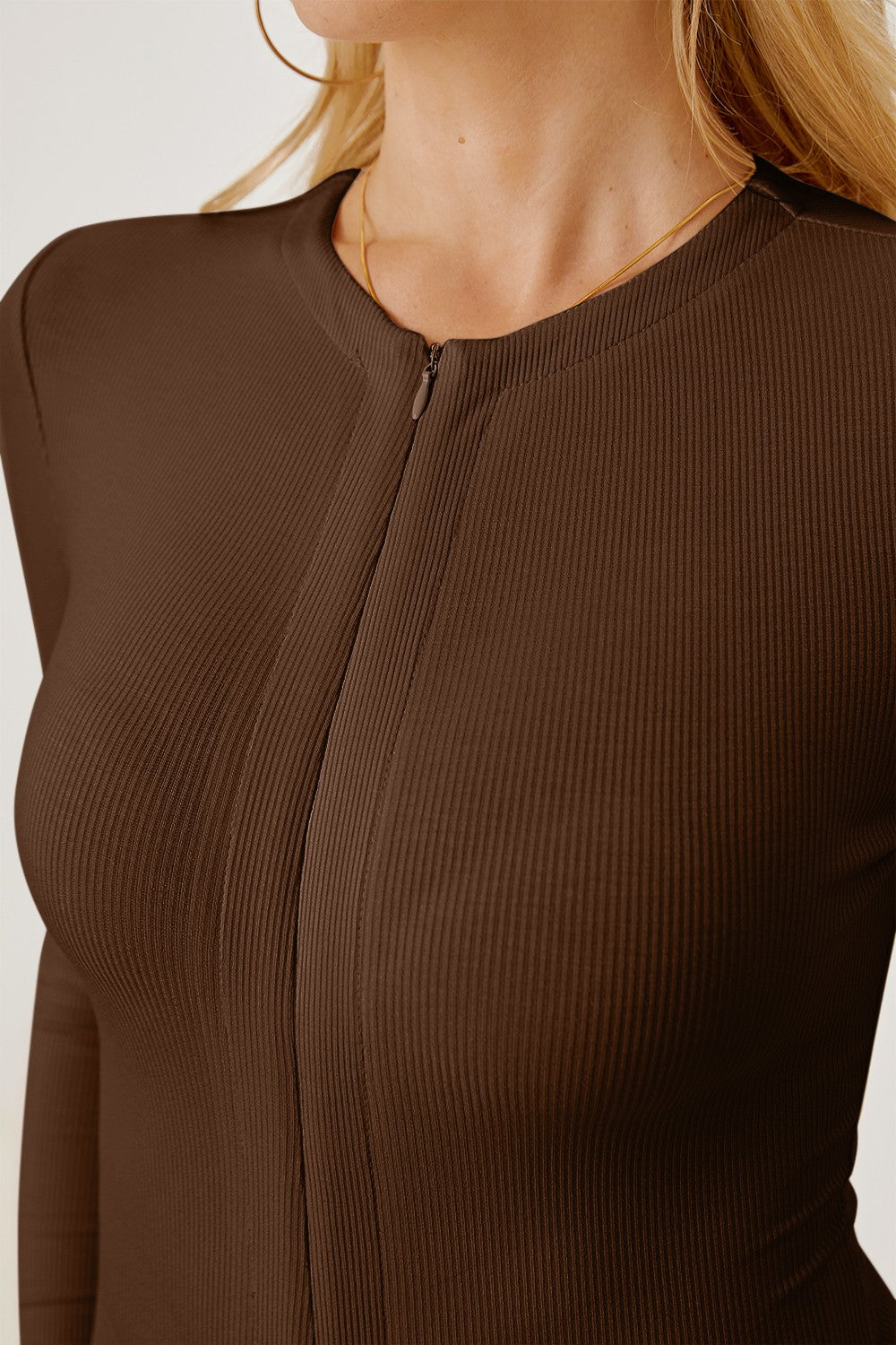 6 Colors- Zip Up Bodysuit