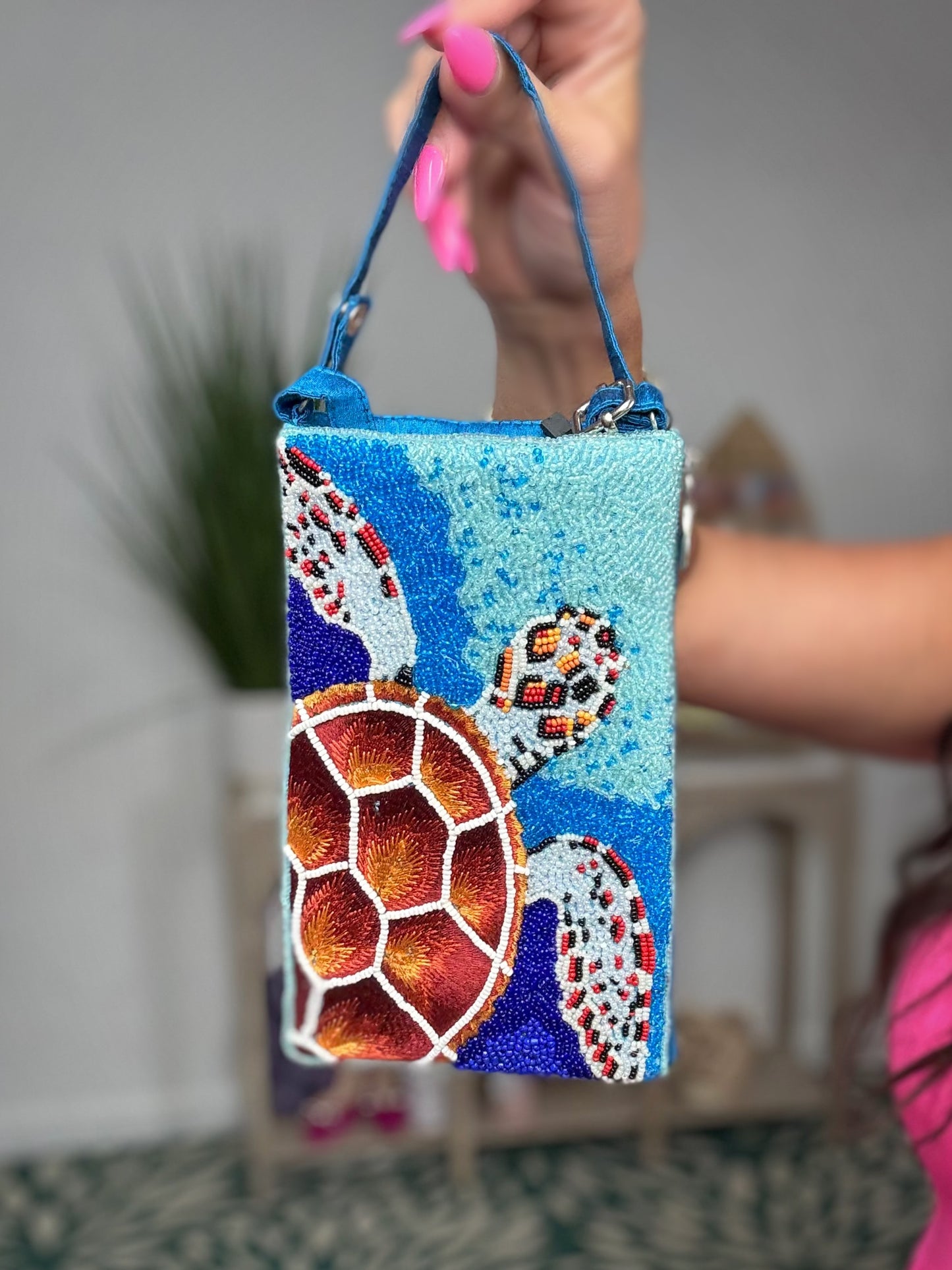 Sea Me Rollin’ Beaded Crossbody Bag