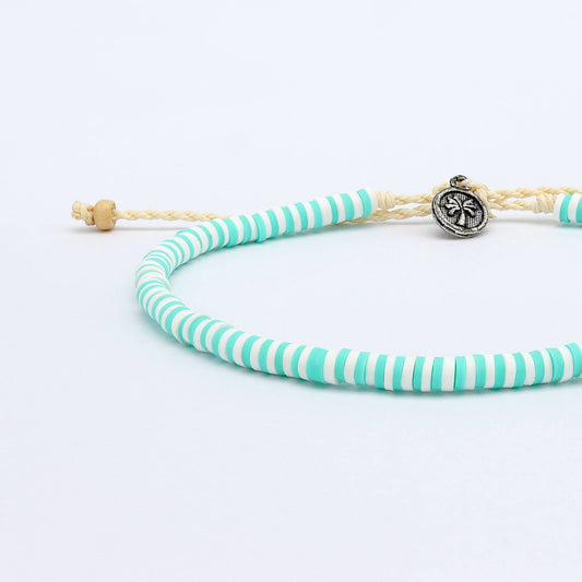 Biru Clay Beaded Anklet- Turquoise