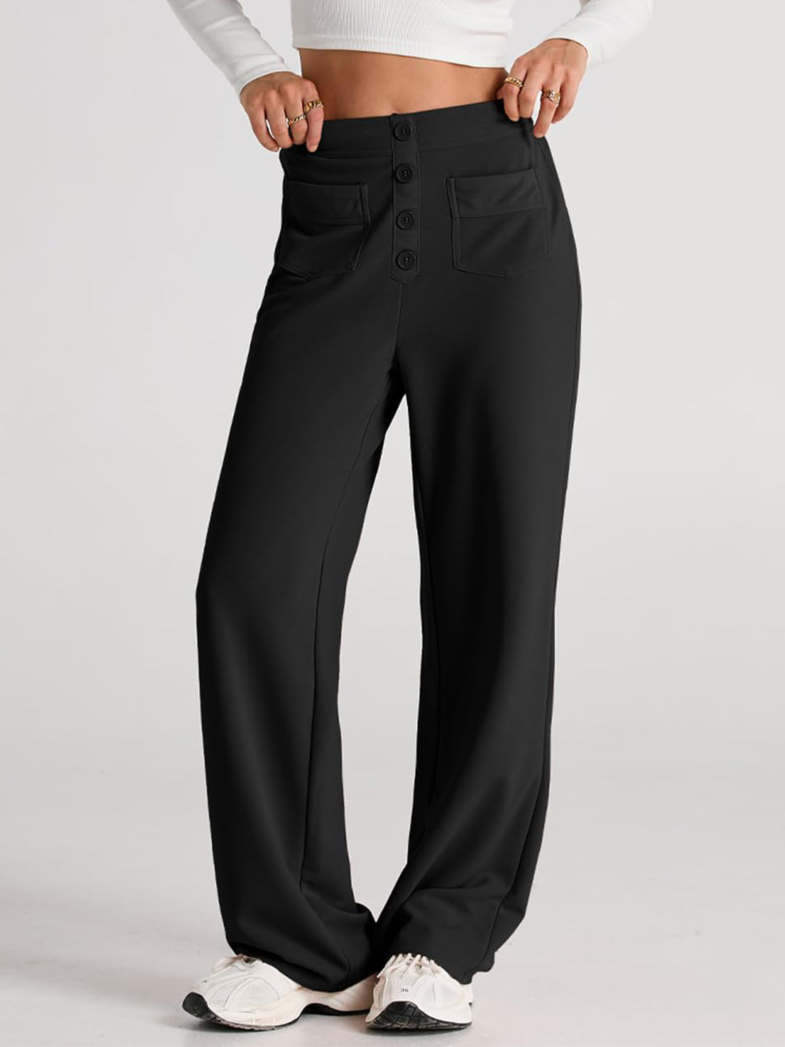 Errand Mom Wide Leg Pants- 8 Colors ( Black, Grey, White, Camel, Khaki, Caramel, Army Green, Gum Leaf)