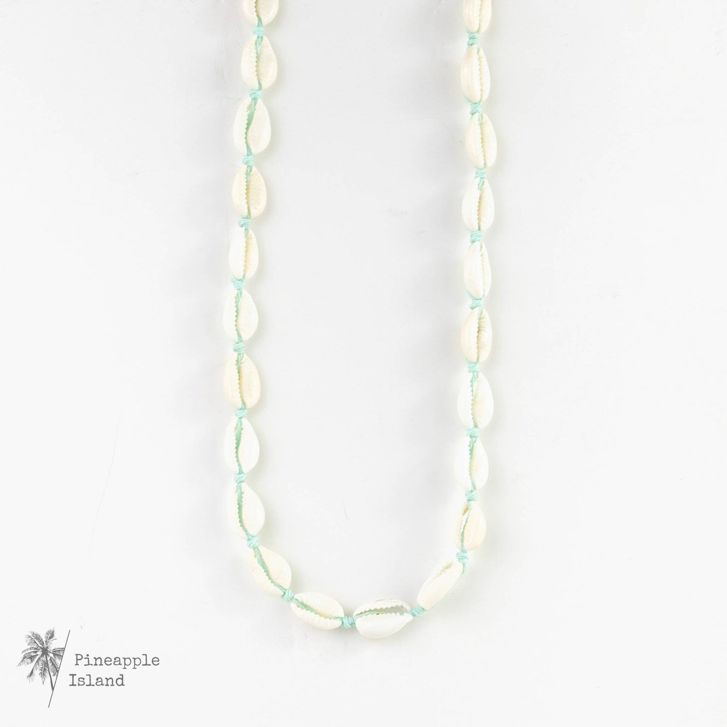 Cowrie Adjustable Choker Necklace- Turquoise String