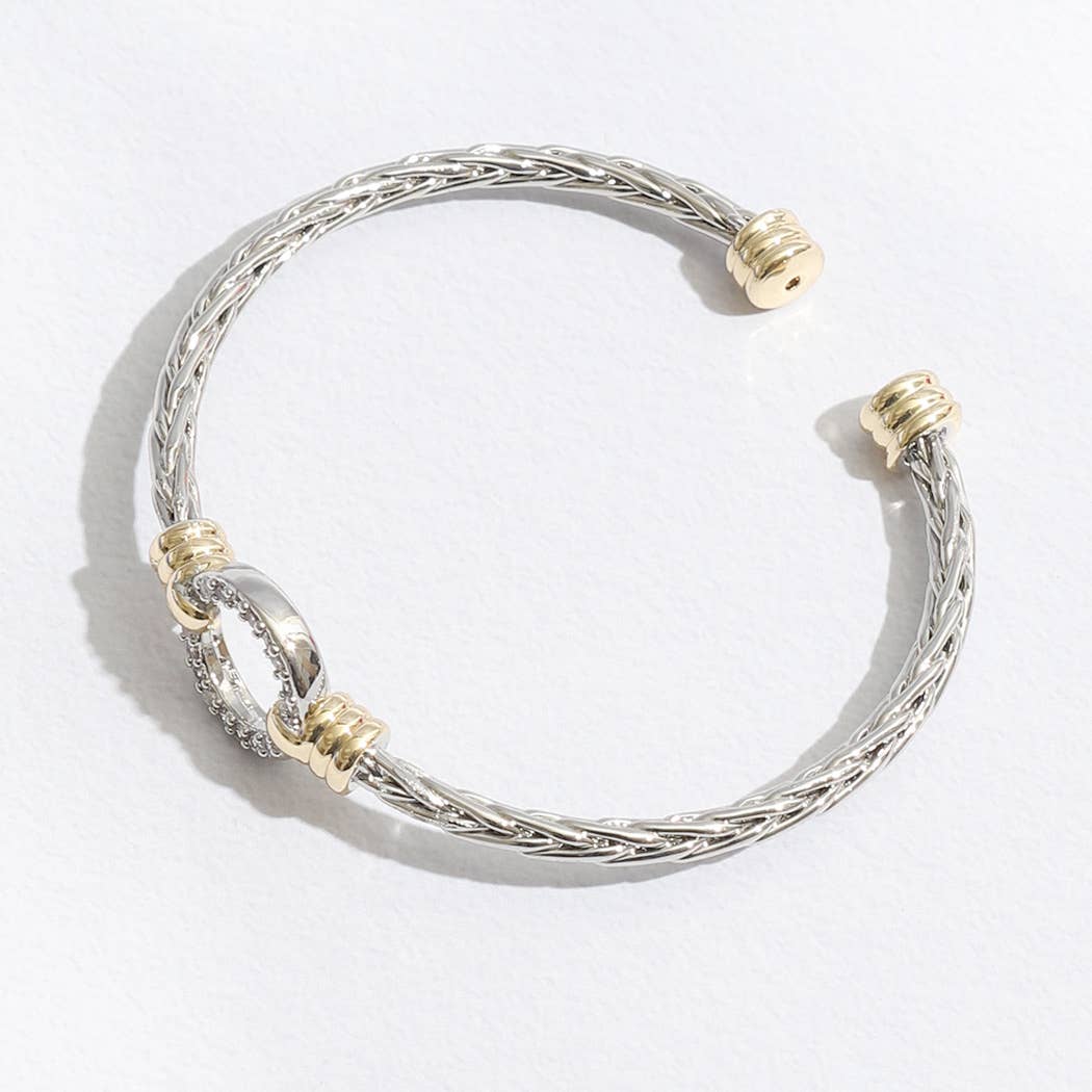 Braided Bangle Cuff Bracelet