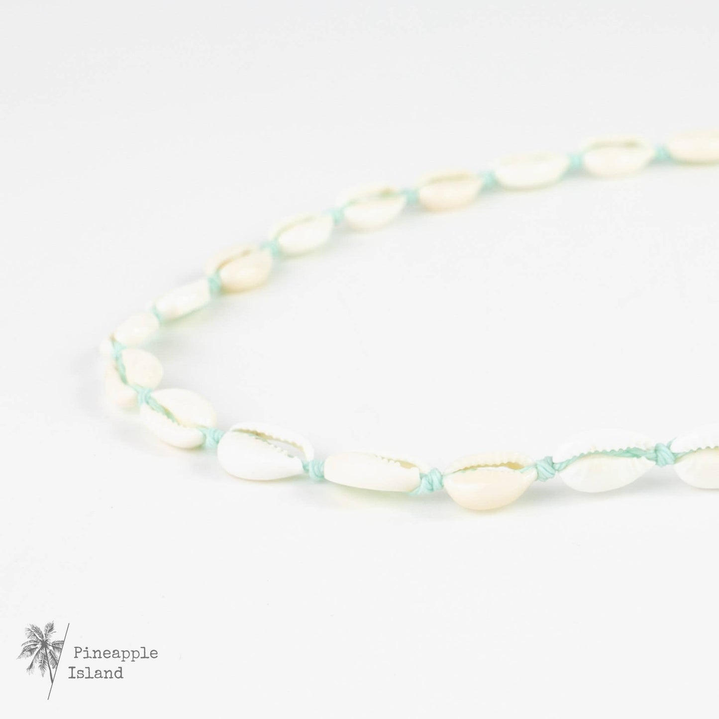 Cowrie Adjustable Choker Necklace- Turquoise String