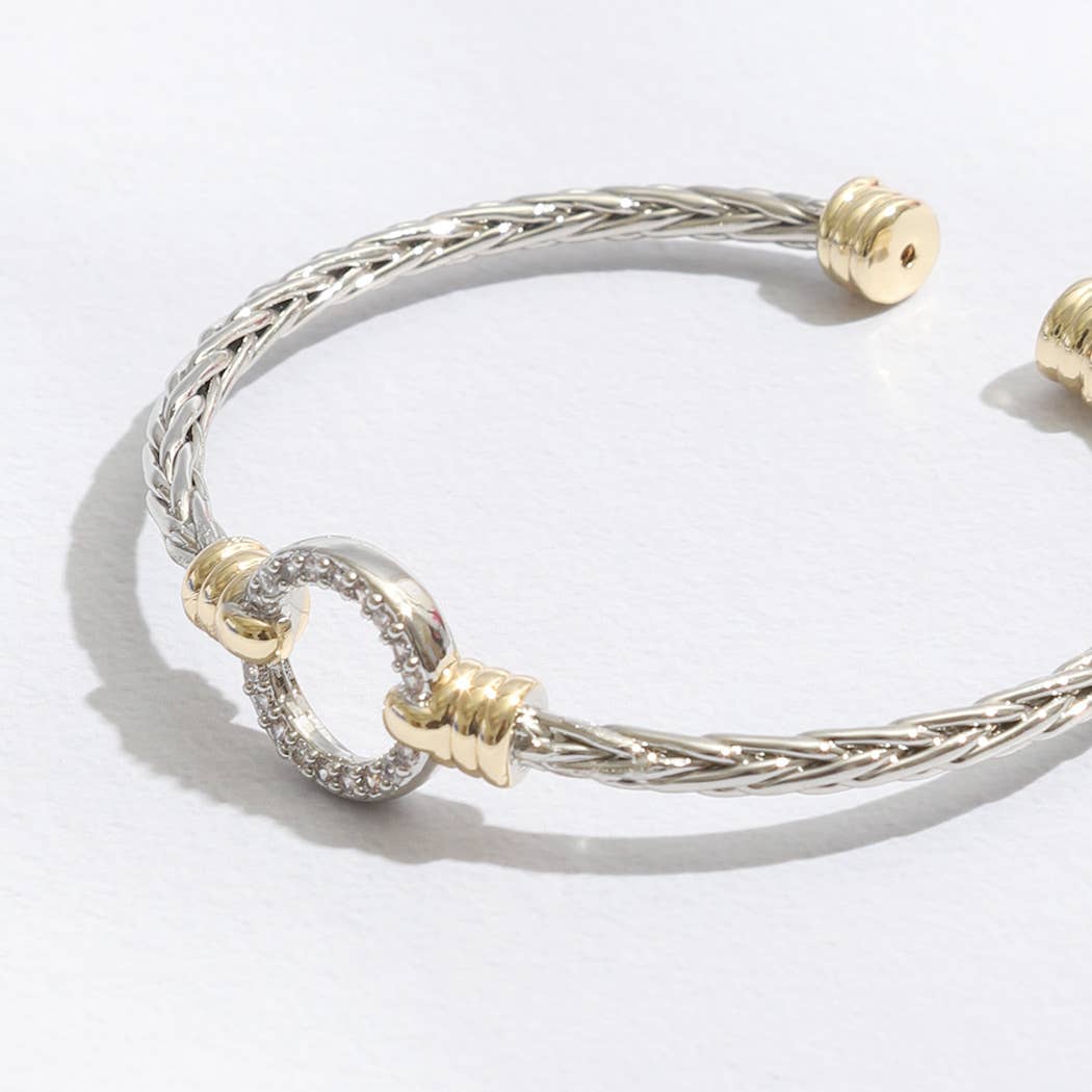 Braided Bangle Cuff Bracelet