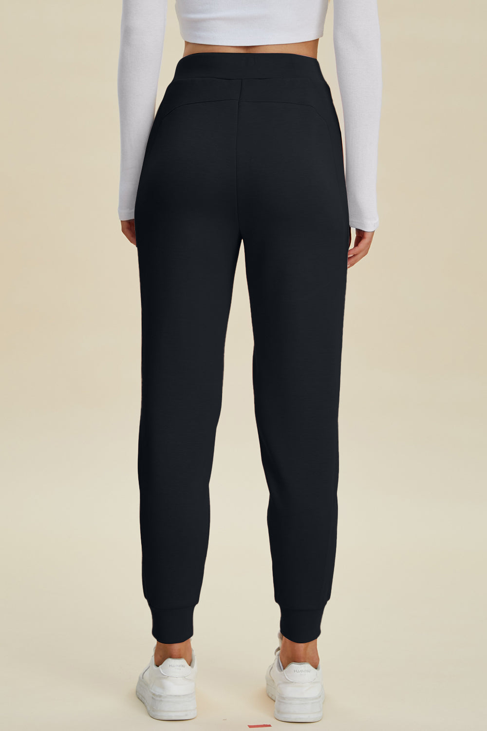 Air Scuba Drawstring High Waist Joggers- 4 Colors (Black, Caramel, Coral, Teal)
