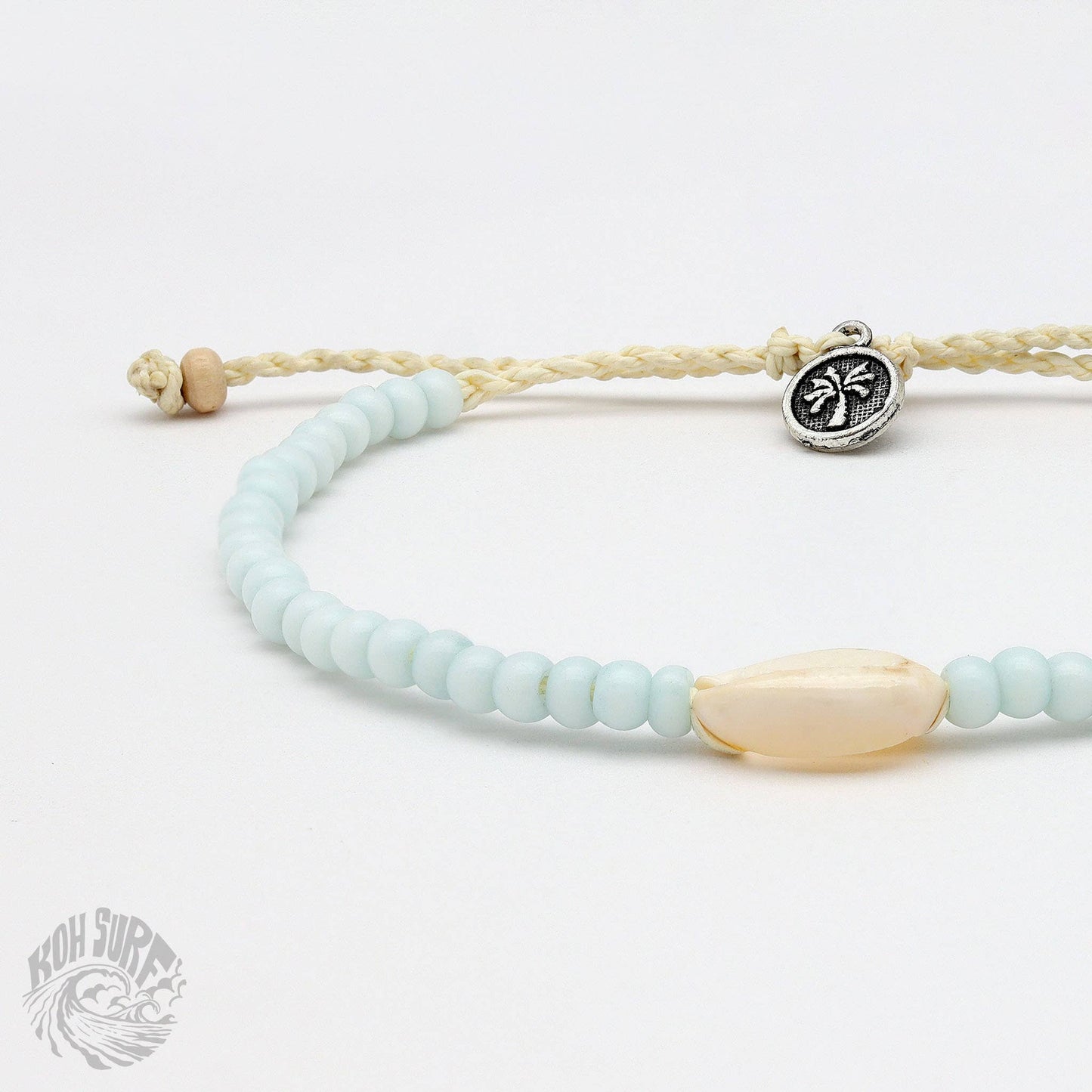 Laaloa Bay Beaded Anklet- Soft Blue