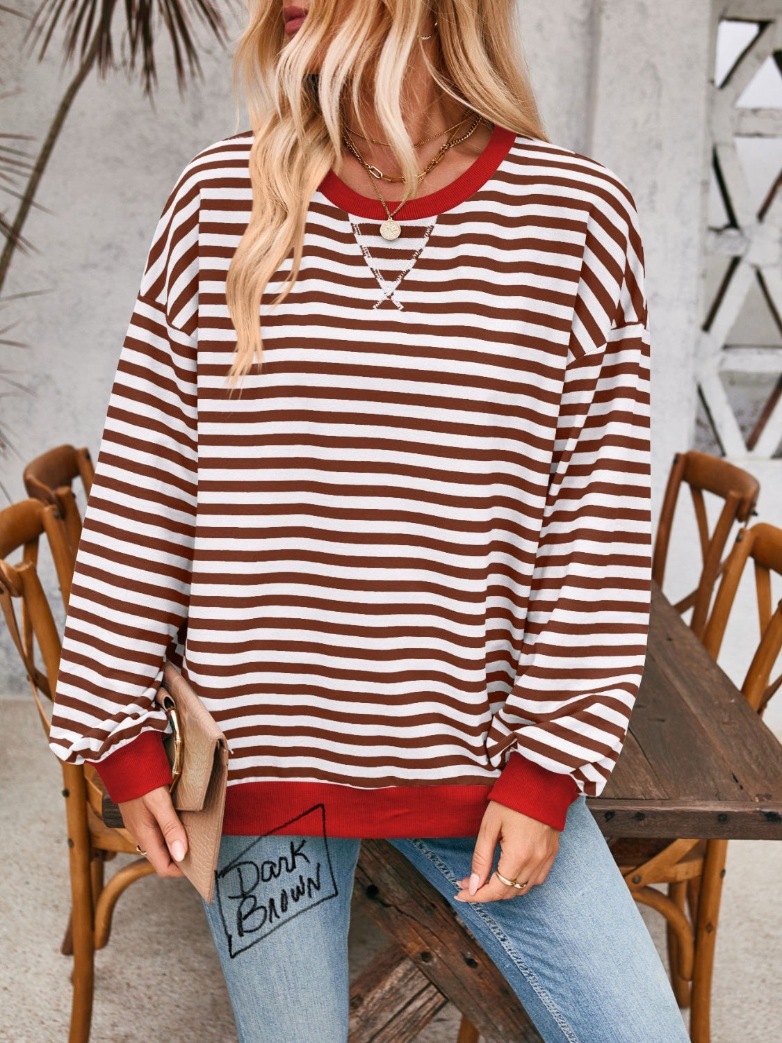 12 Colors- Lovelet Striped Sweatshirt