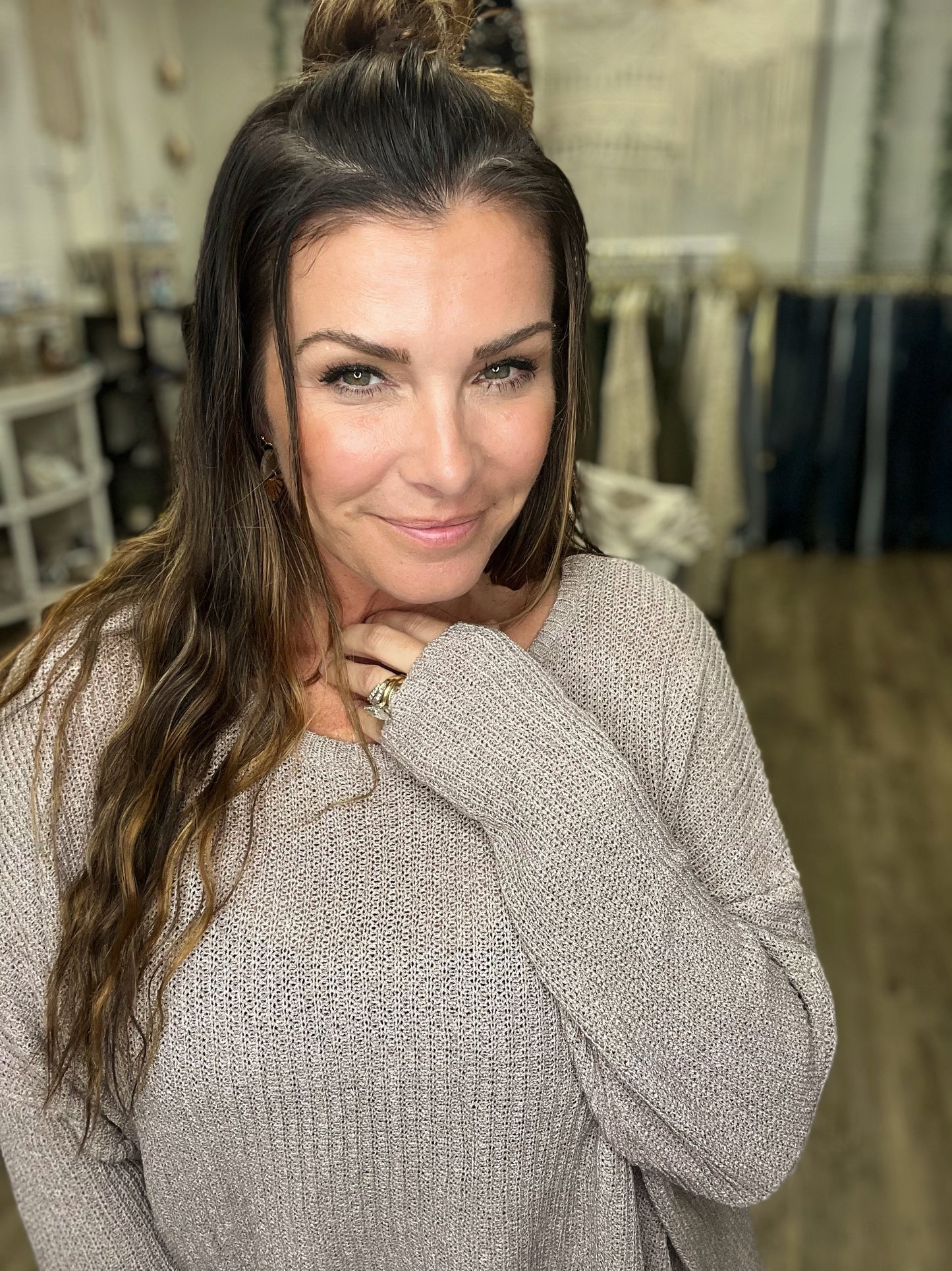 High-Low Honey Sweater- 3 Colors (Mocha, Moss, Strawberry)