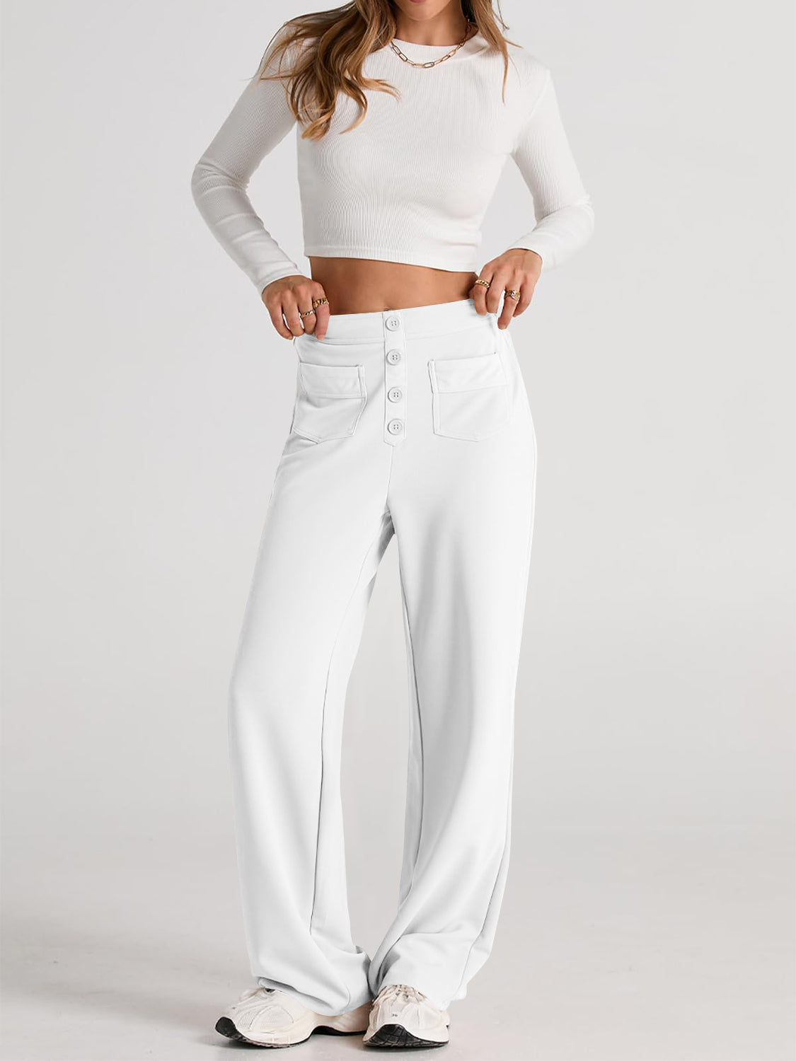 Errand Mom Wide Leg Pants- 8 Colors ( Black, Grey, White, Camel, Khaki, Caramel, Army Green, Gum Leaf)