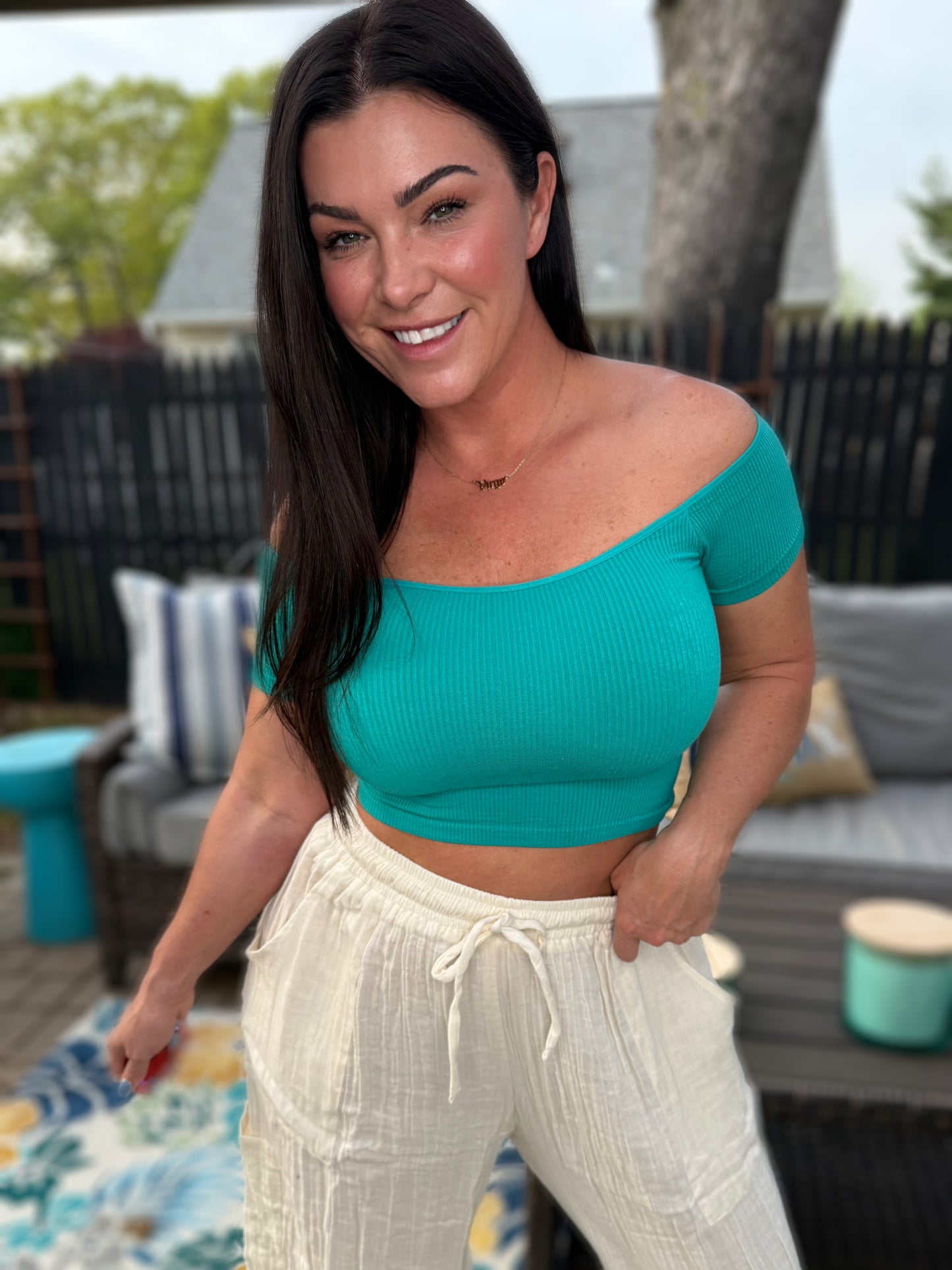 Trust Issues Top- Travel Princess Teal S1054