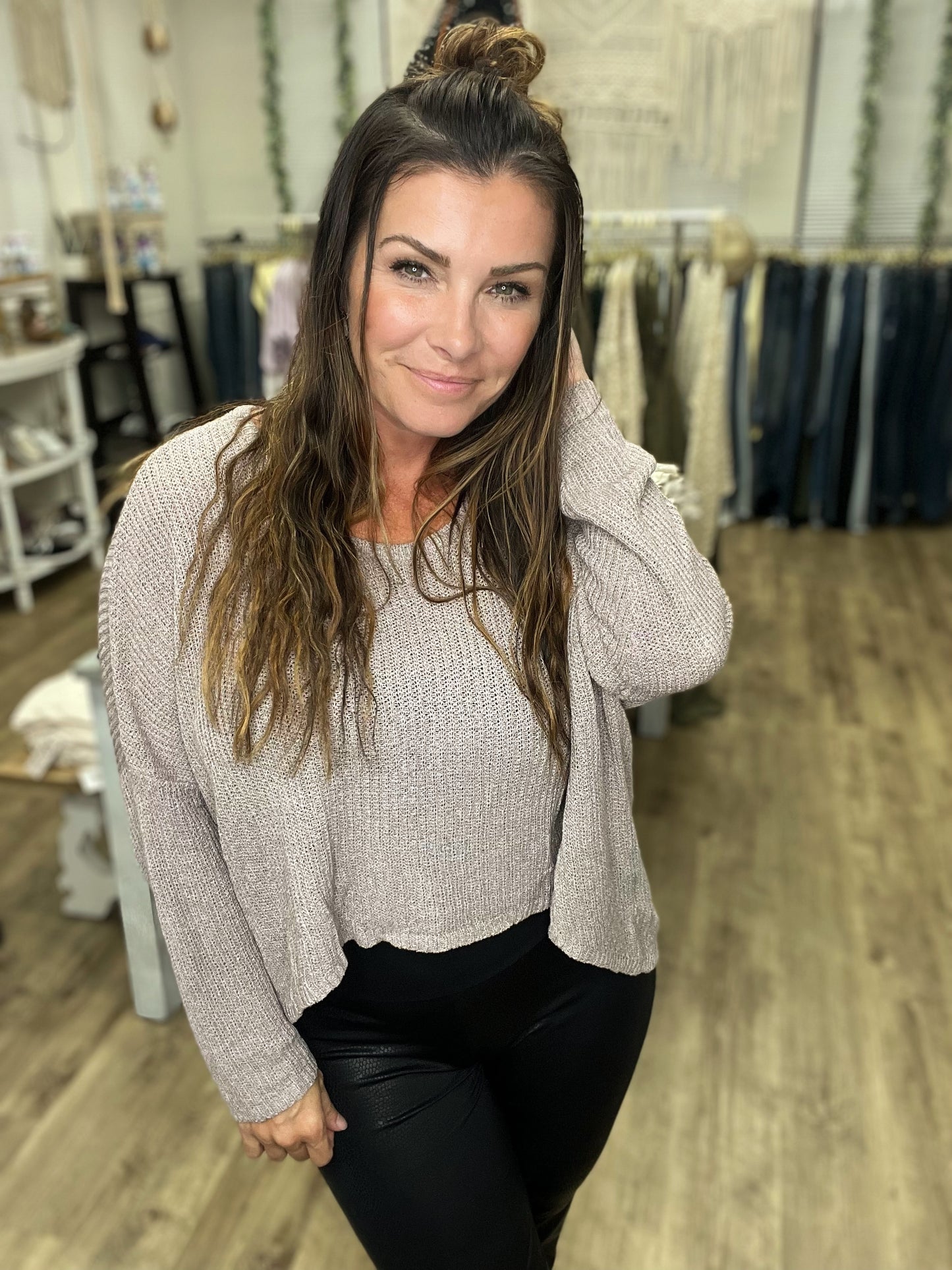 High-Low Honey Sweater- 3 Colors (Mocha, Moss, Strawberry)