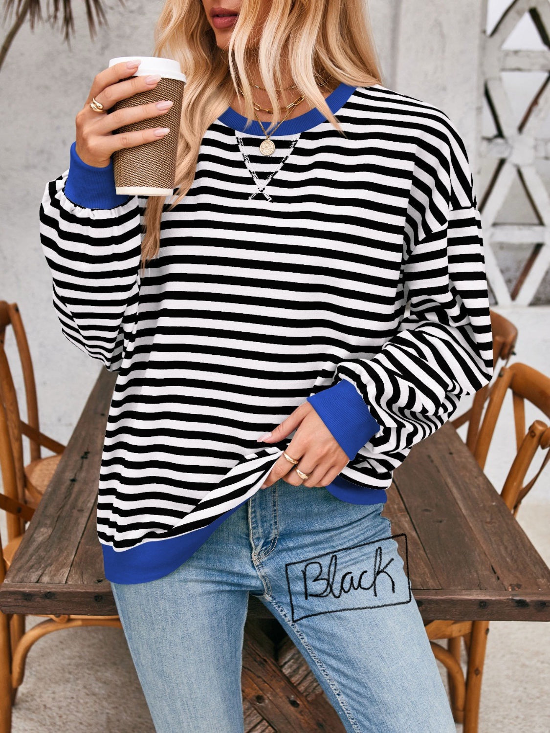 12 Colors- Lovelet Striped Sweatshirt