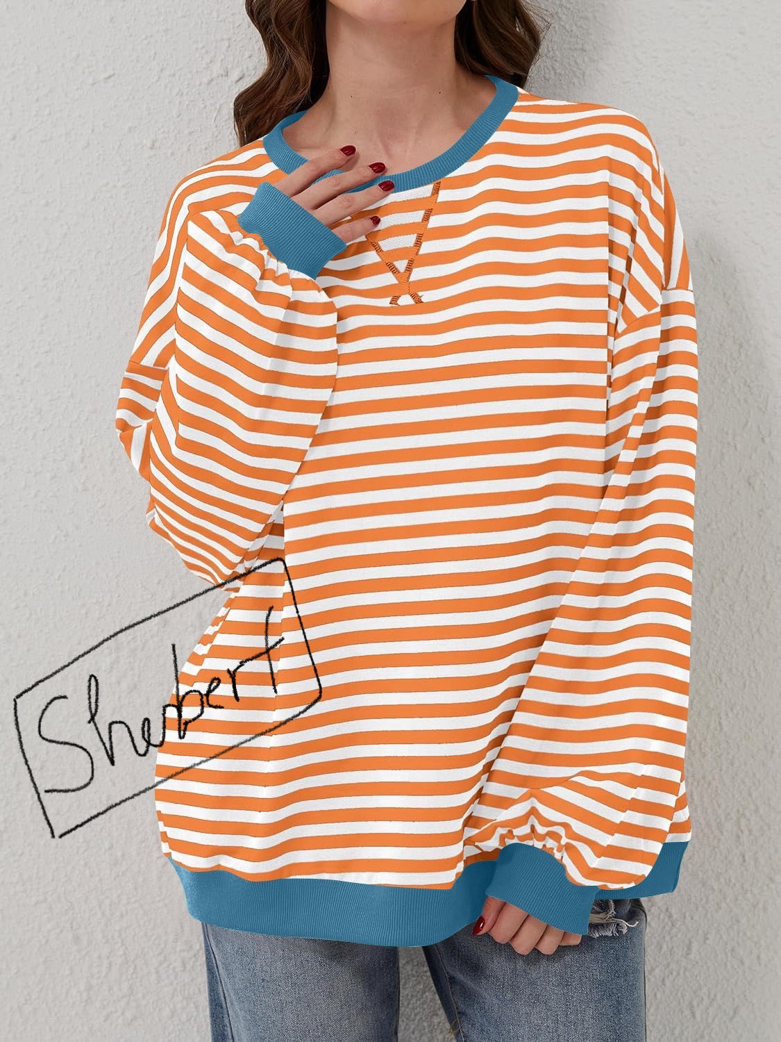 12 Colors- Lovelet Striped Sweatshirt