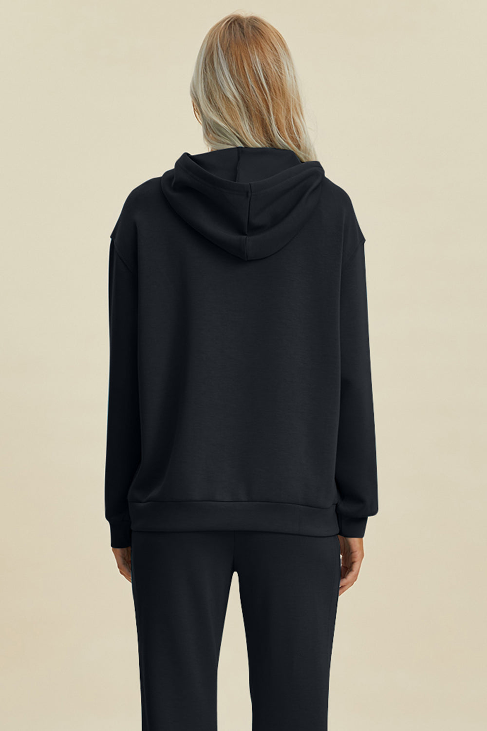 Air Scuba Drawstring Long Sleeve Hoodie with Kangaroo Pocket- 2 Colors (Black, Coral)