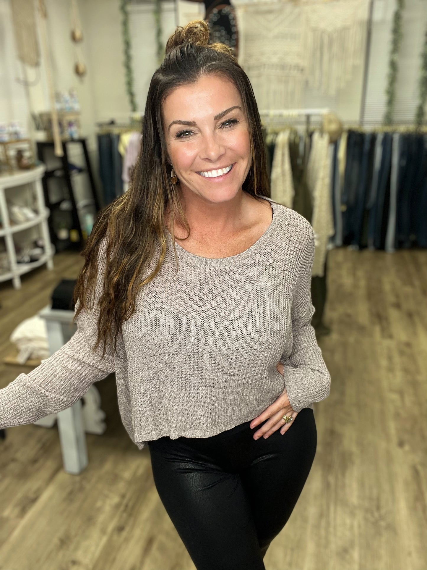 High-Low Honey Sweater- 3 Colors (Mocha, Moss, Strawberry)
