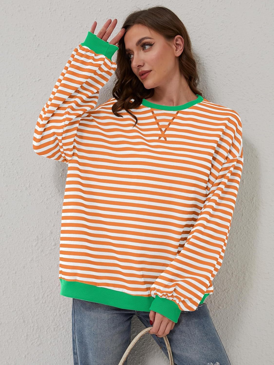 12 Colors- Lovelet Striped Sweatshirt