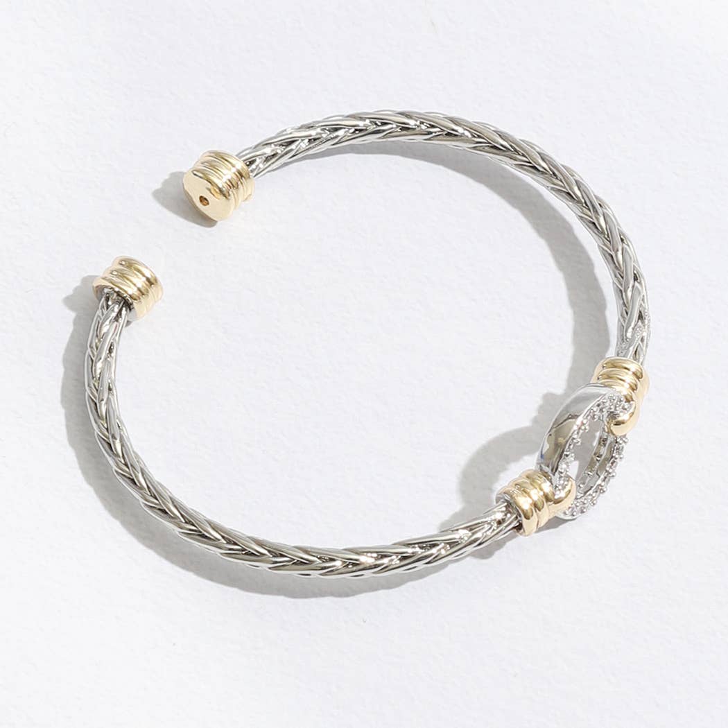 Braided Bangle Cuff Bracelet