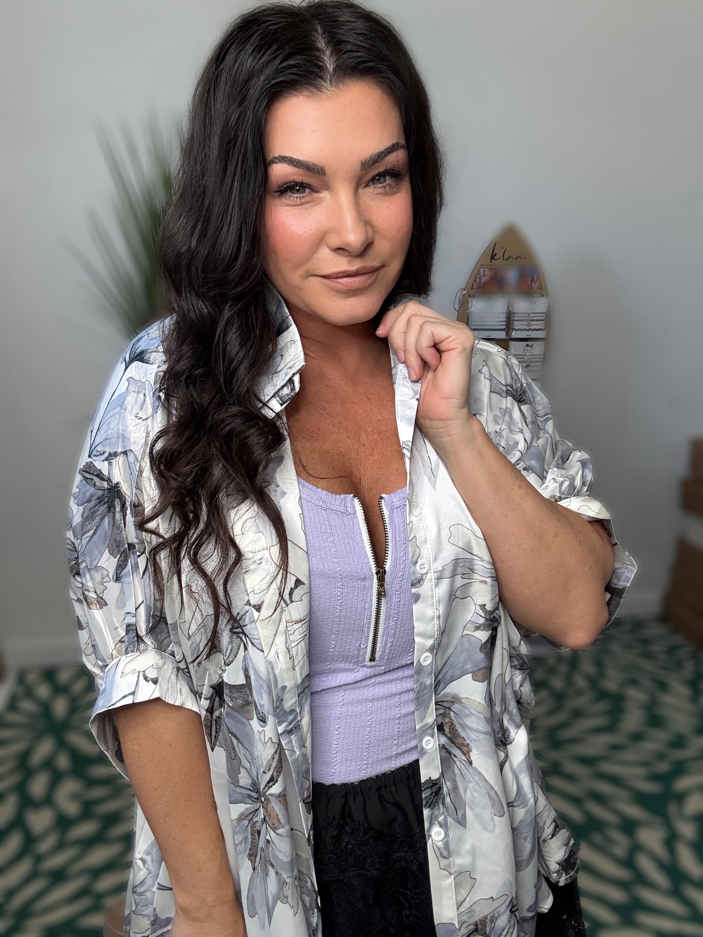 Watercolor Spring Button Up JLW39