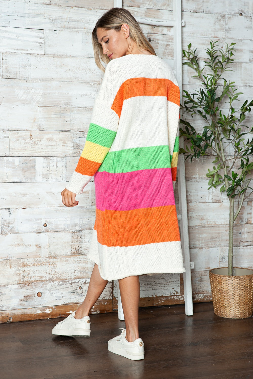 Color Block V-Neck Sweater Dress