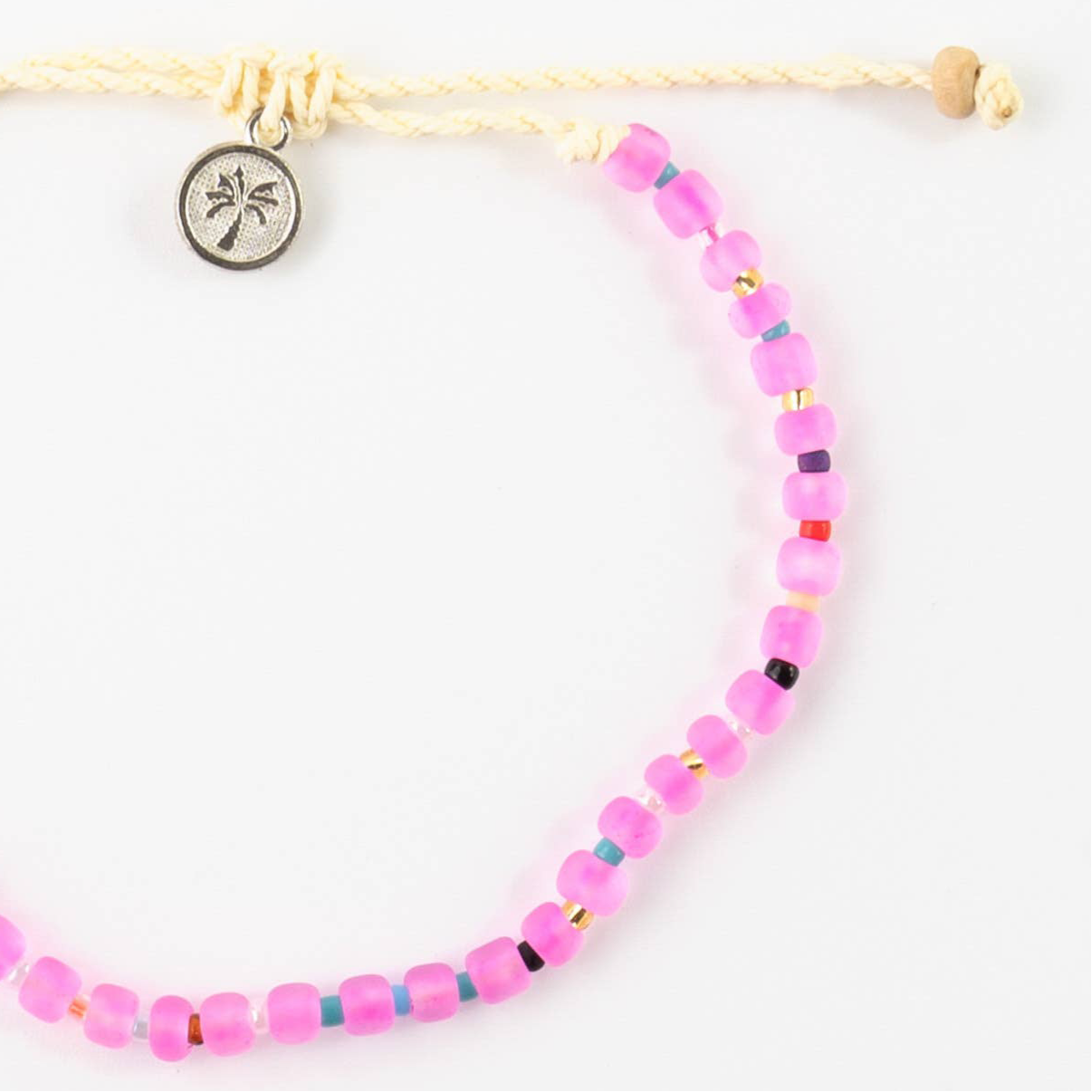 Masceti Beaded Anklet- Pink