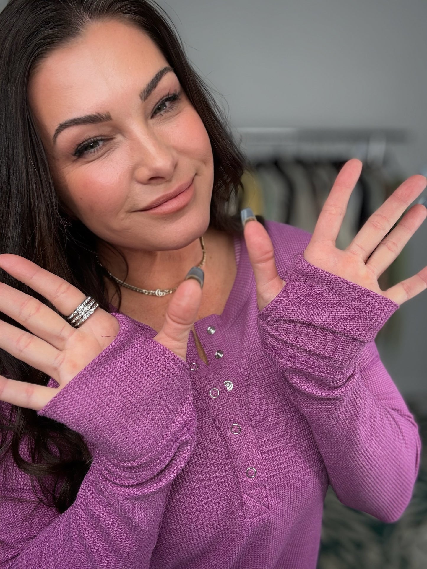 Cozy Moments Long Sleeve Top- Light Plum JL1234