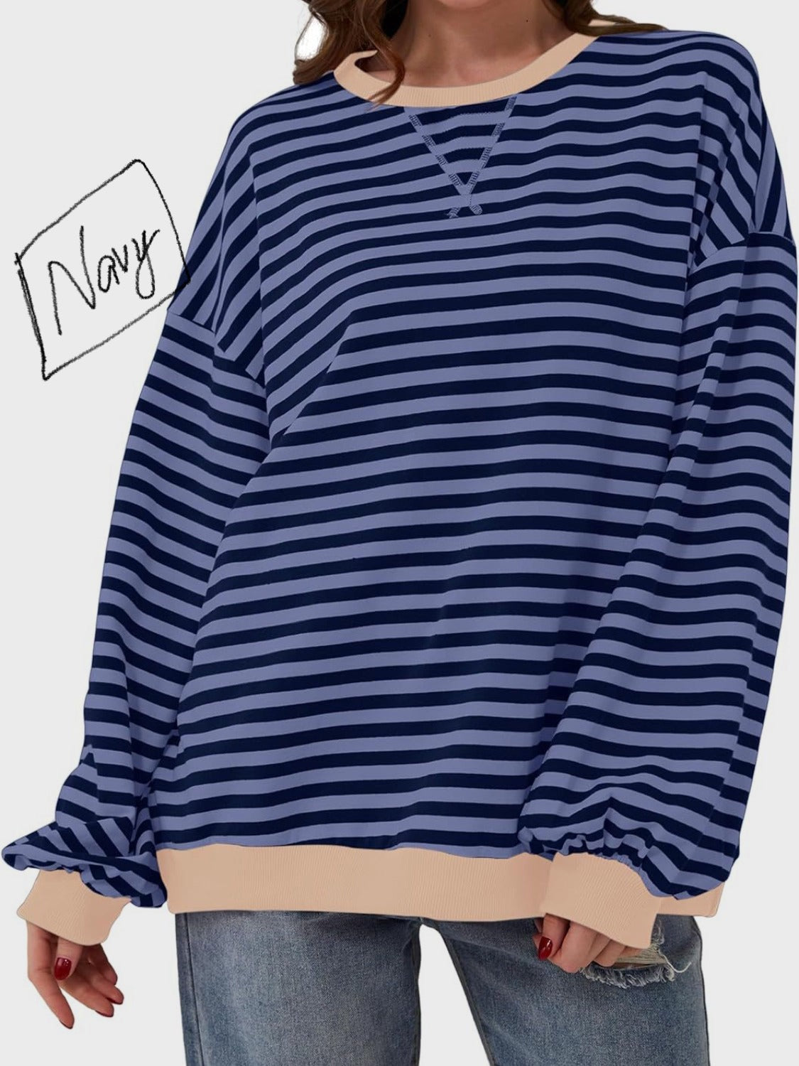12 Colors- Lovelet Striped Sweatshirt