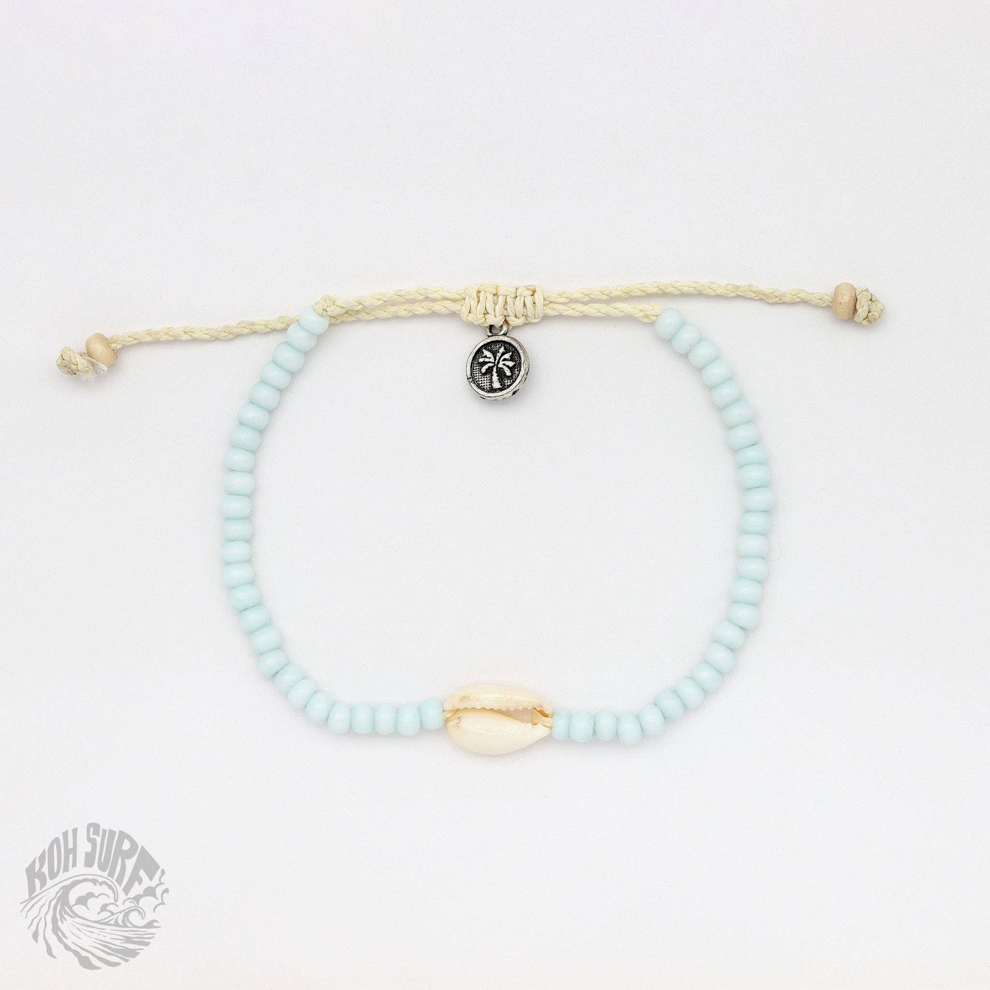 Laaloa Bay Beaded Anklet- Soft Blue
