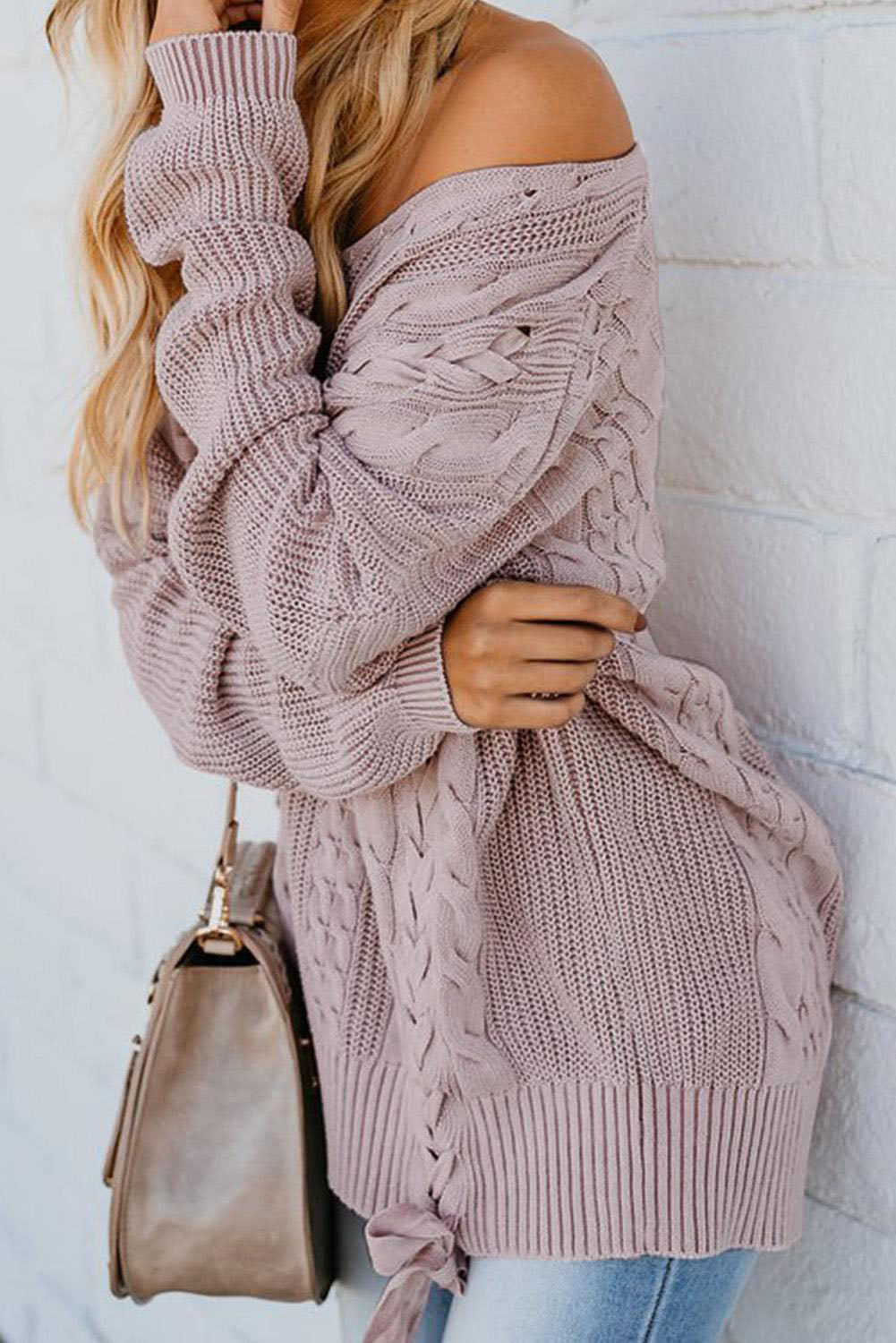 Lace Me Up V-Neck Sweater