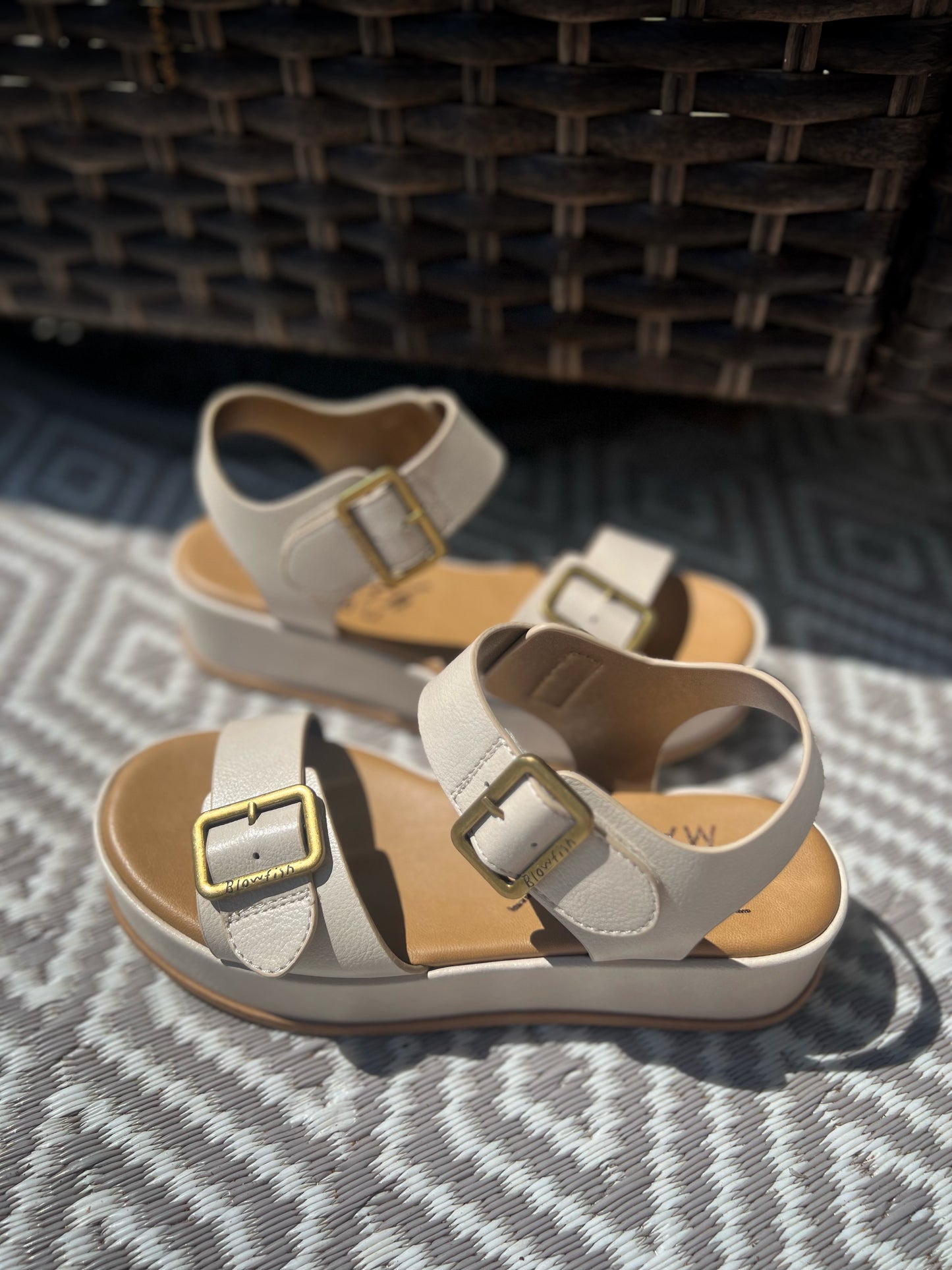 Bone Blowfish Sandals- Strapped for Summer
