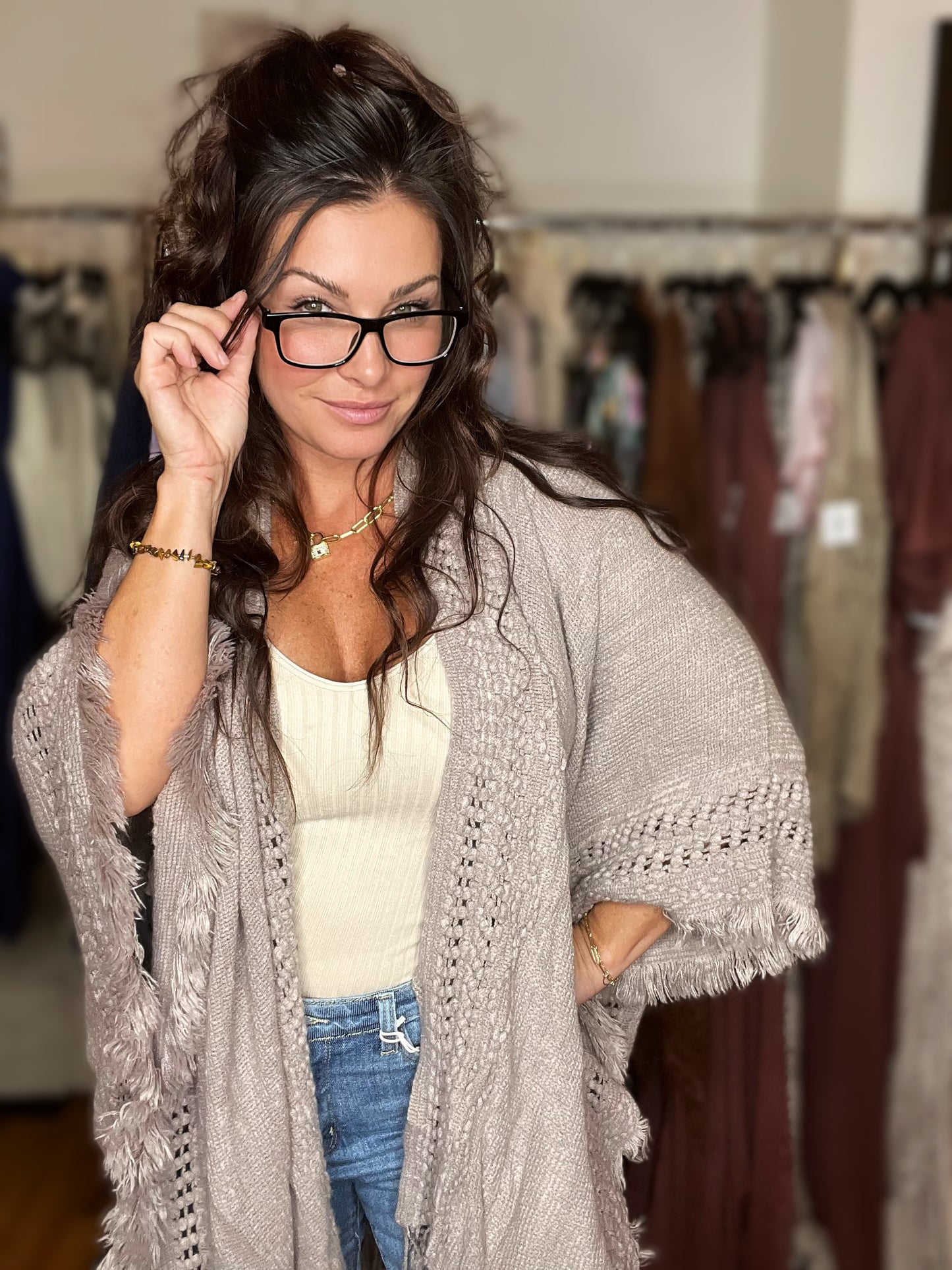 Bohemian Breeze Cardigan- Oyster