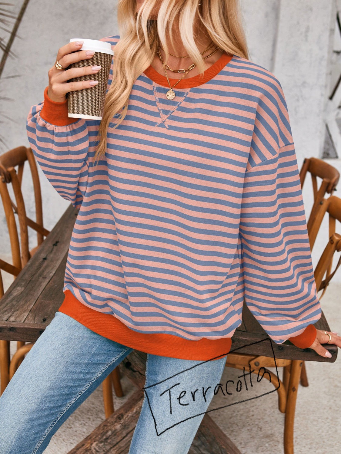 12 Colors- Lovelet Striped Sweatshirt