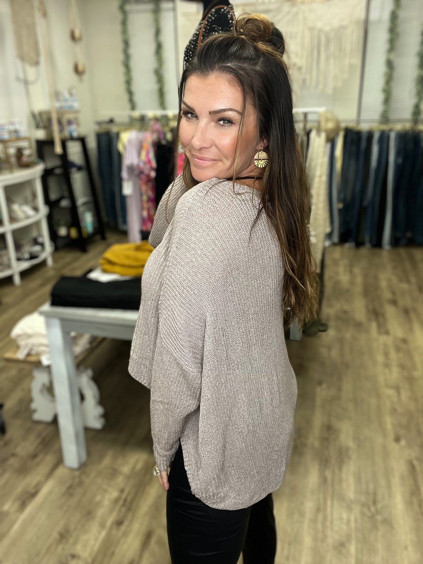 High-Low Honey Sweater- 3 Colors (Mocha, Moss, Strawberry)