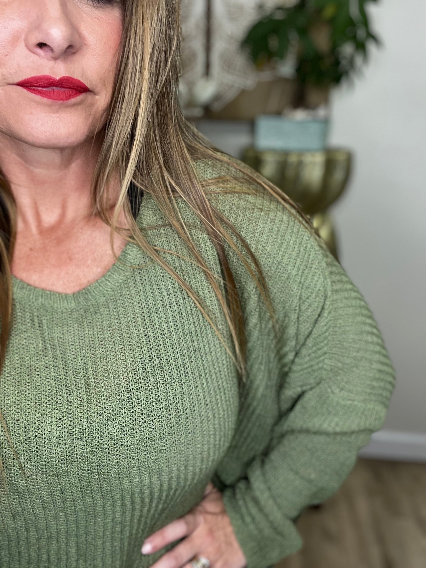 High-Low Honey Sweater- 3 Colors (Mocha, Moss, Strawberry)
