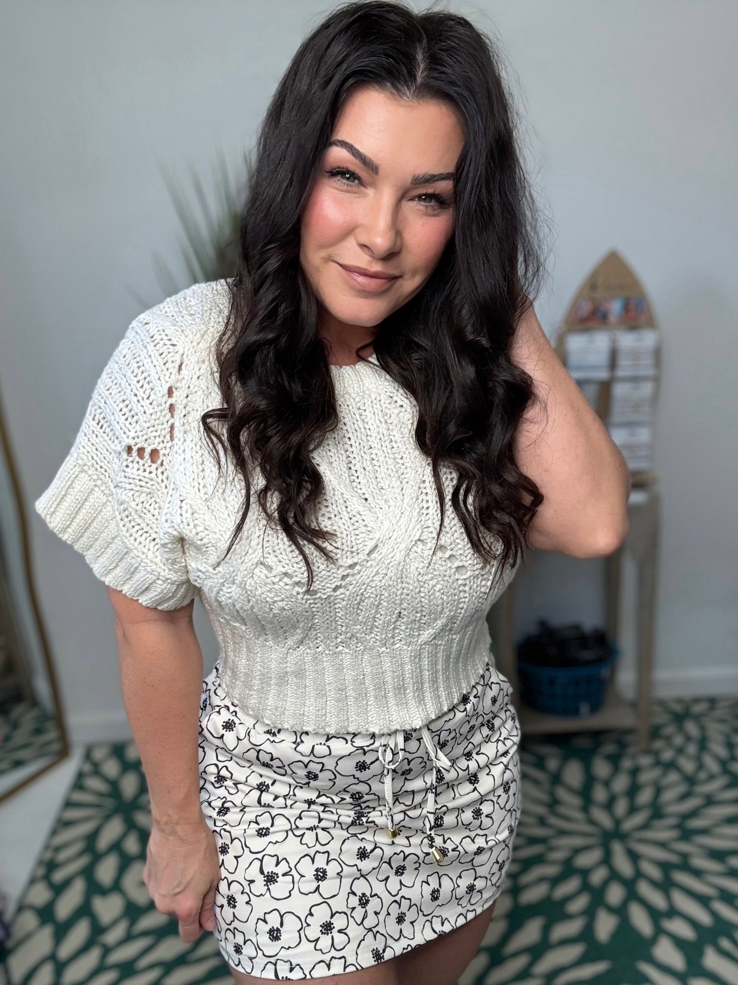 Cali Knit Top- Natural w1124